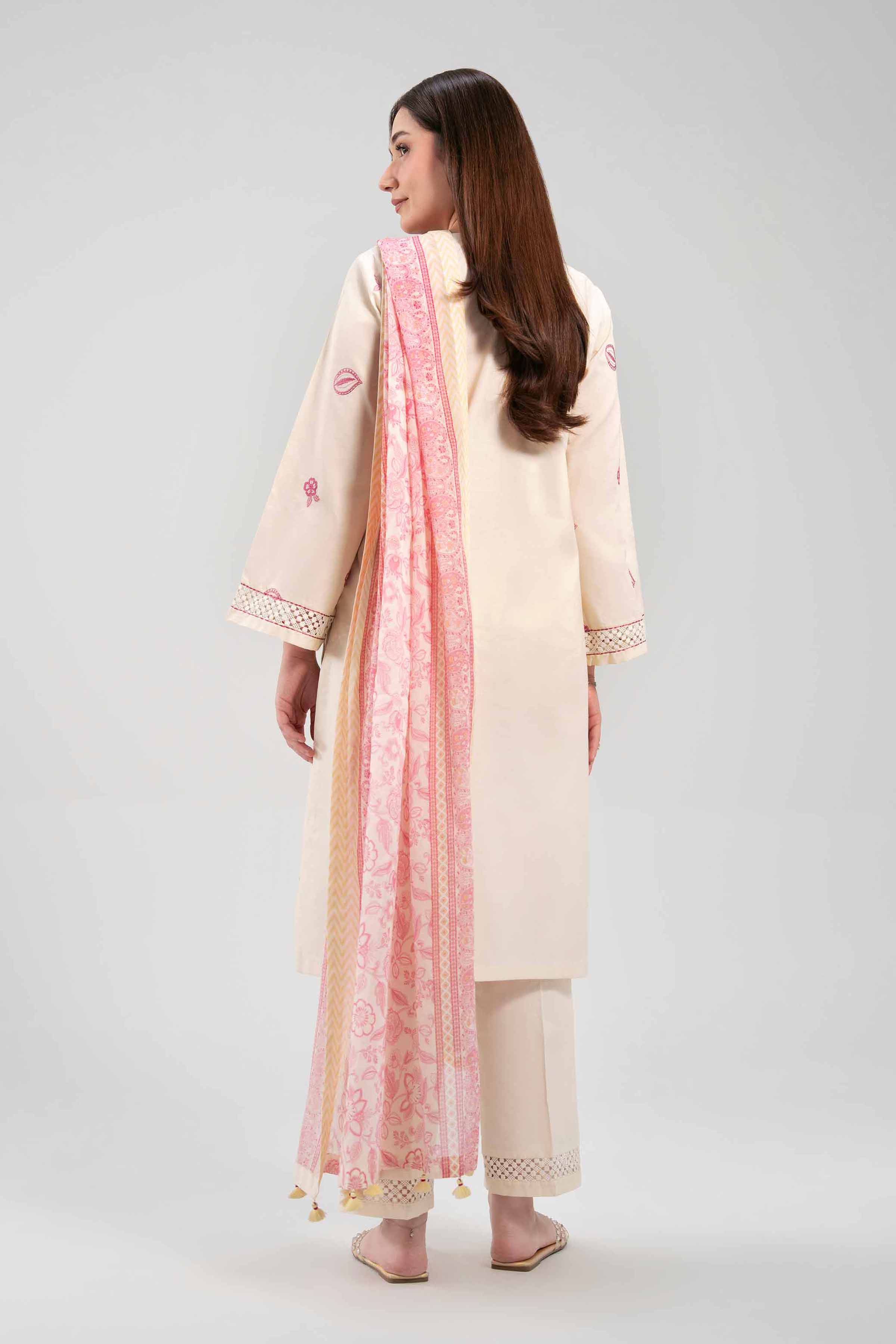 3 Piece - Printed Embroidered Suit - 42601276