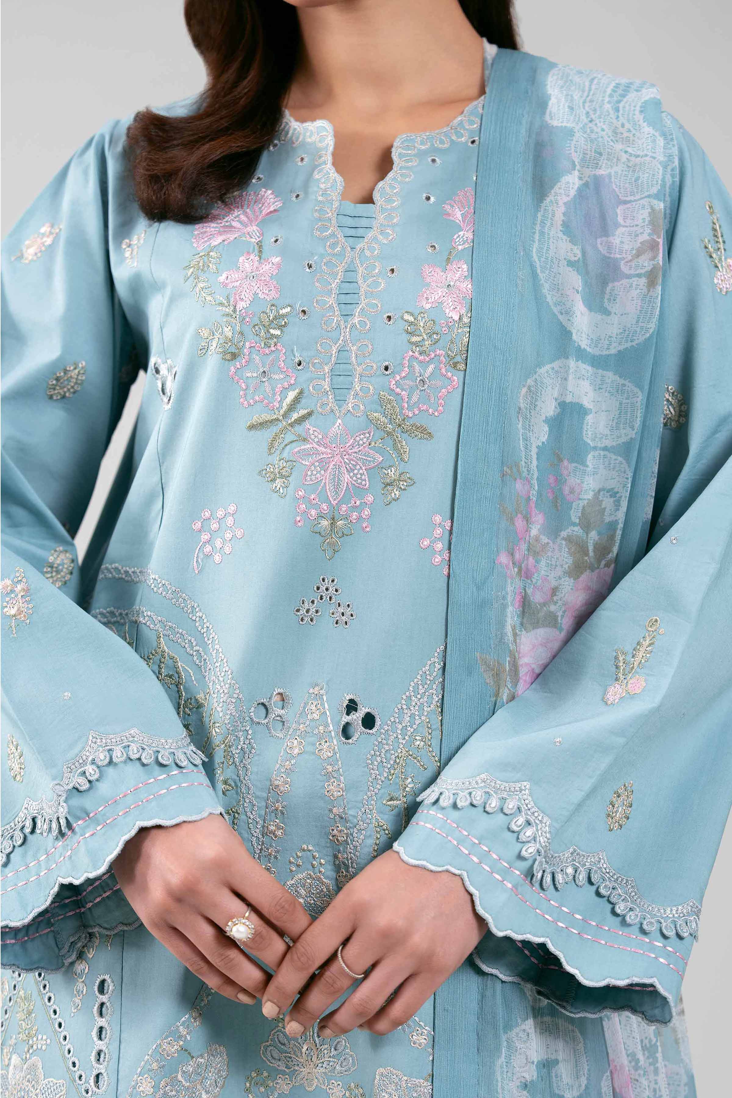 3 Piece - Digital Printed Embroidered Suit - 42601281