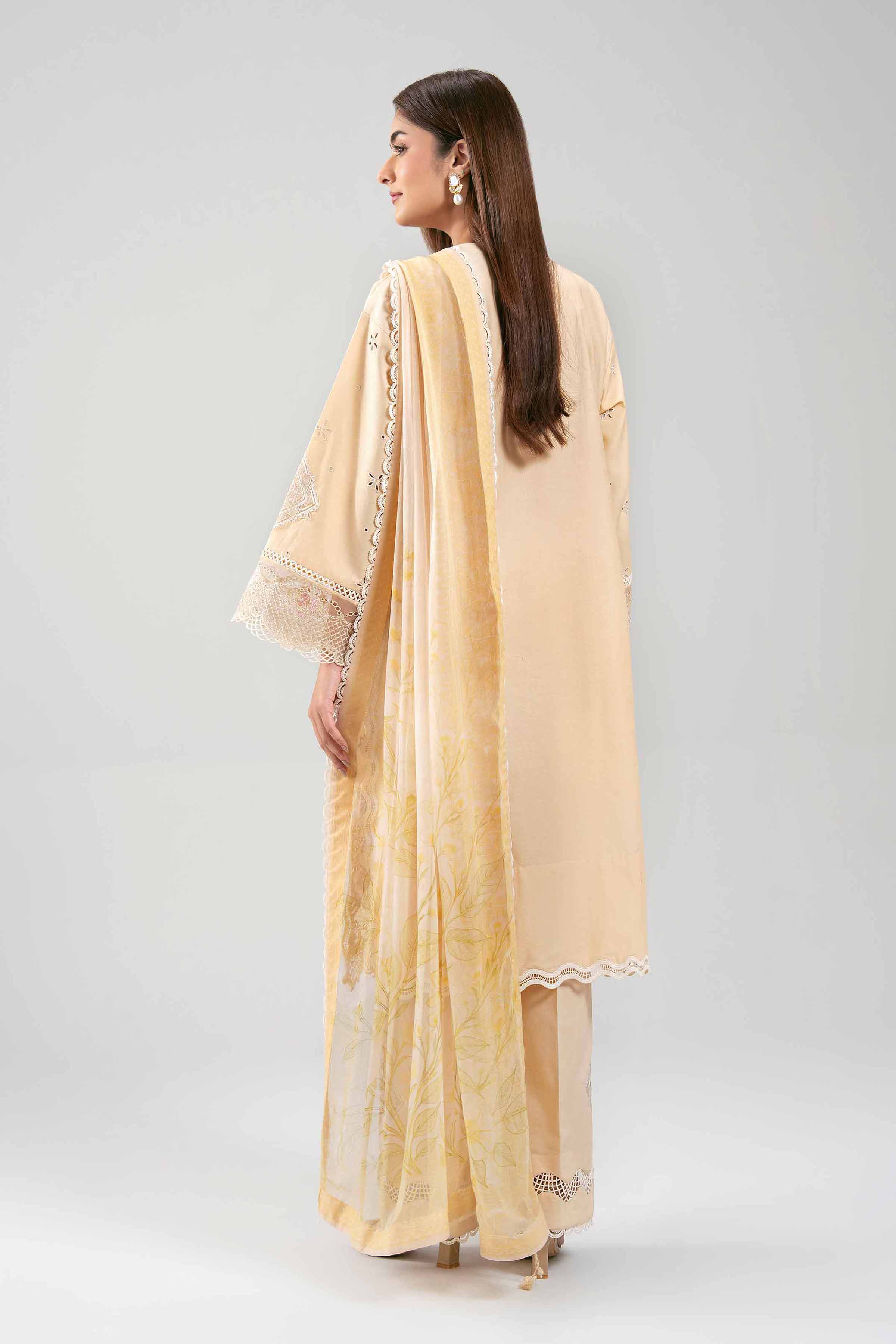 3 Piece - Digital Printed Embroidered Suit - 42601283 Yellow Lawn 3PC Embroidered