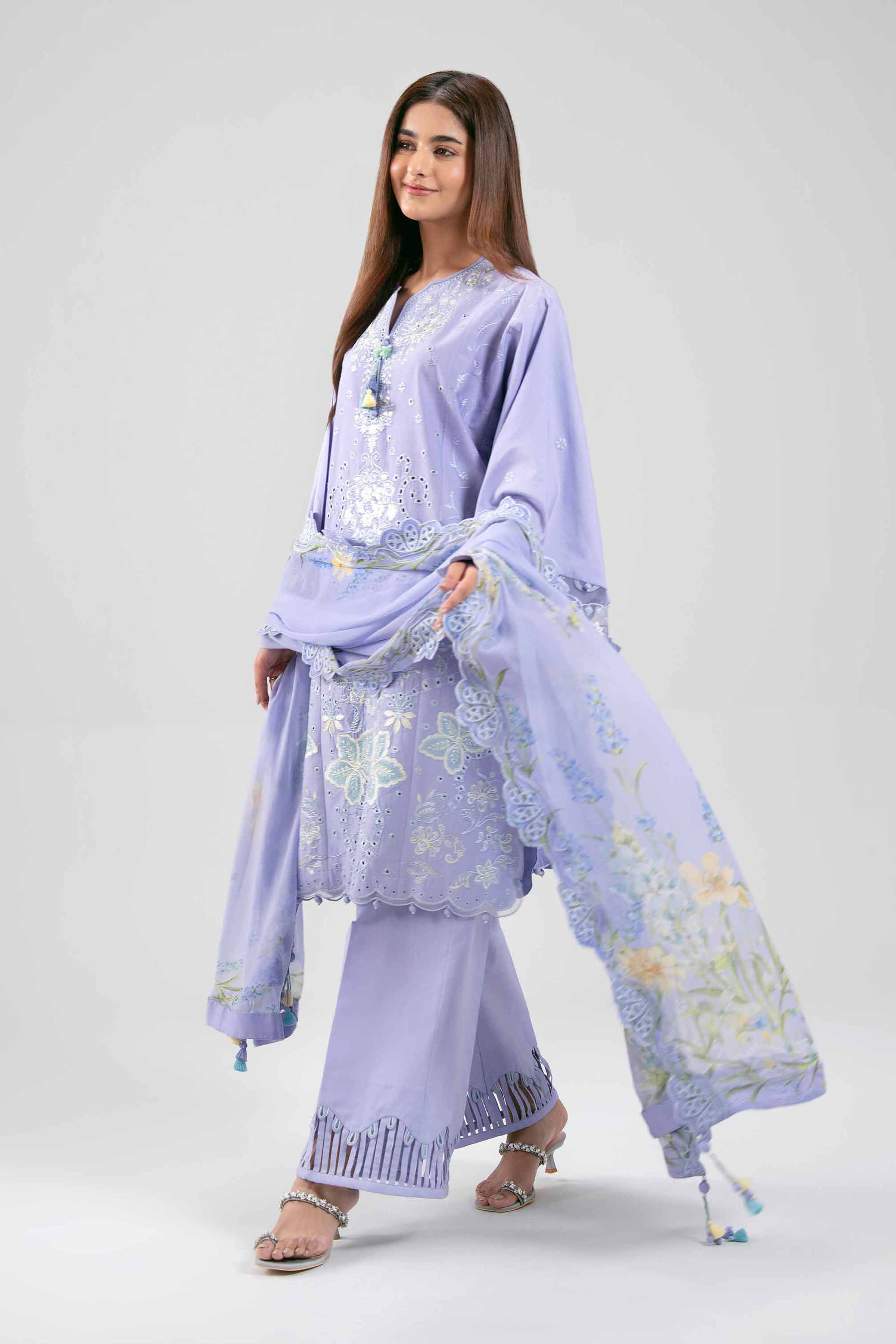 3 Piece - Digital Printed Embroidered Suit - 42601286  Lawn 3PC Embroidered Summer