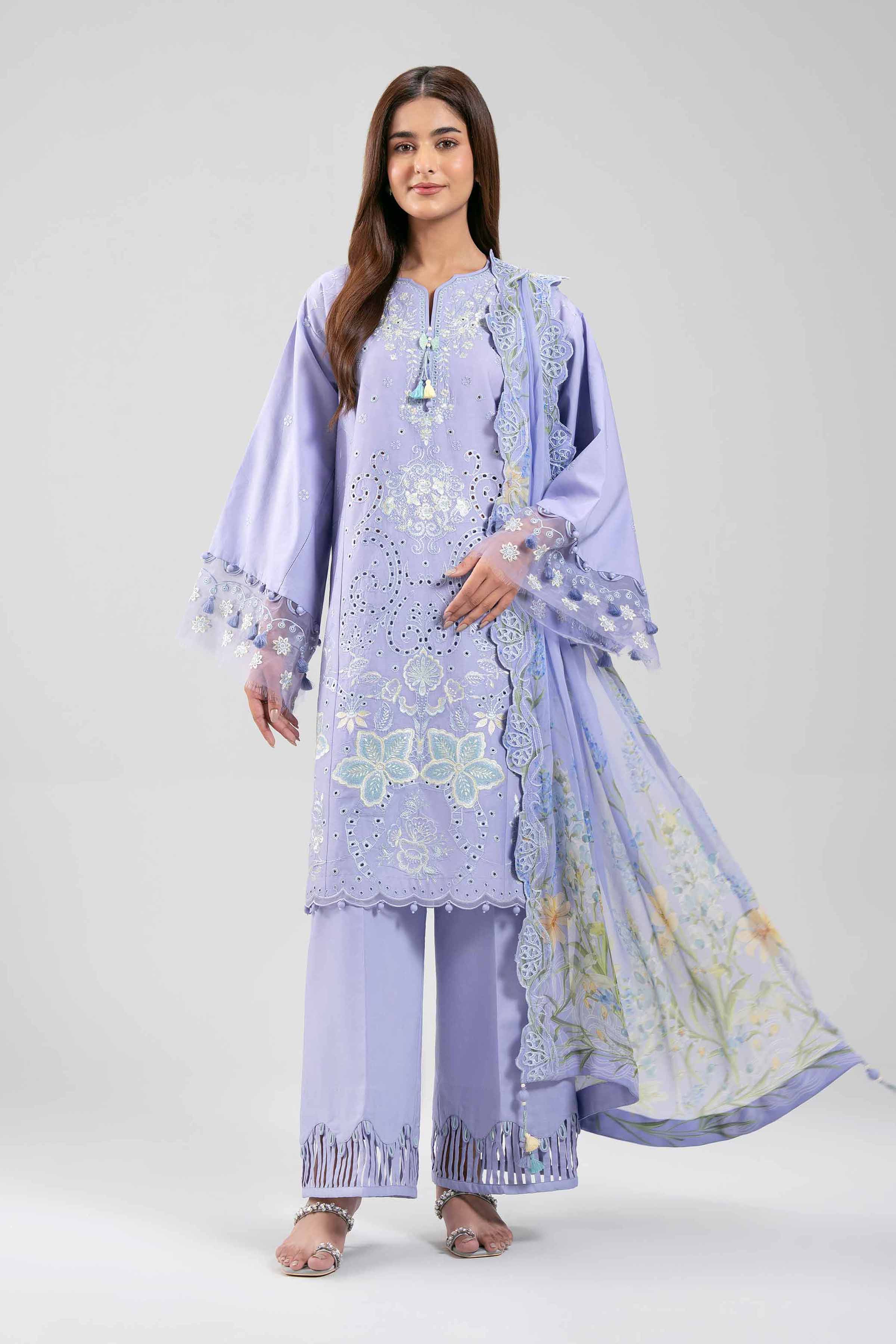 3 Piece - Digital Printed Embroidered Suit - 42601286  Lawn 3PC Embroidered Summer