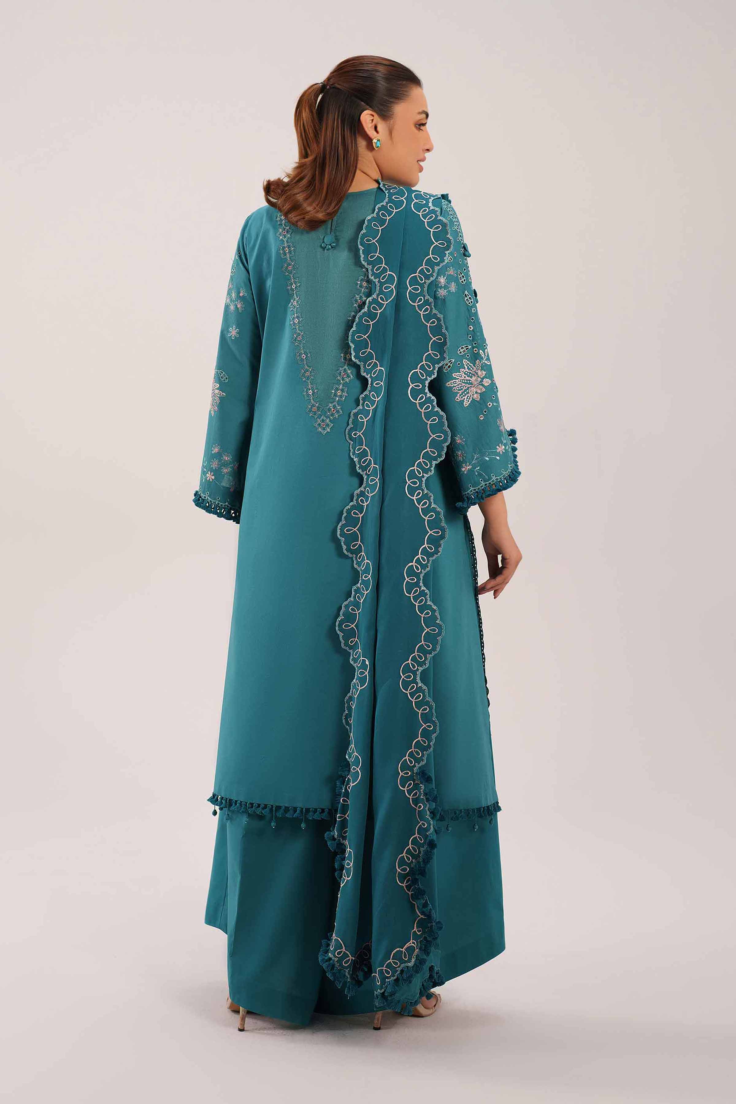 3 Piece - Embroidered Suit - 42601292 Green Cambric 3PC Embroidered