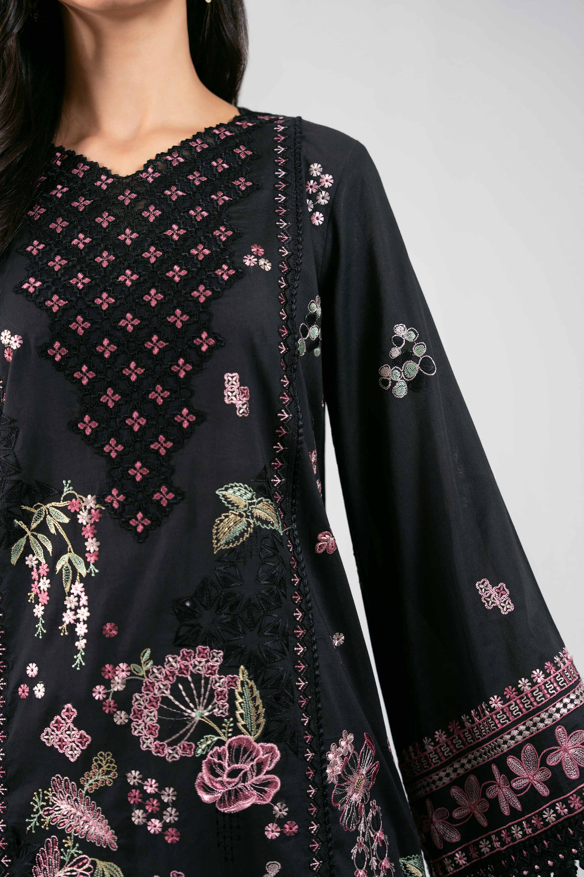 3 Piece - Embroidered Suit - 42601299 for Women - Unstitched Collection 