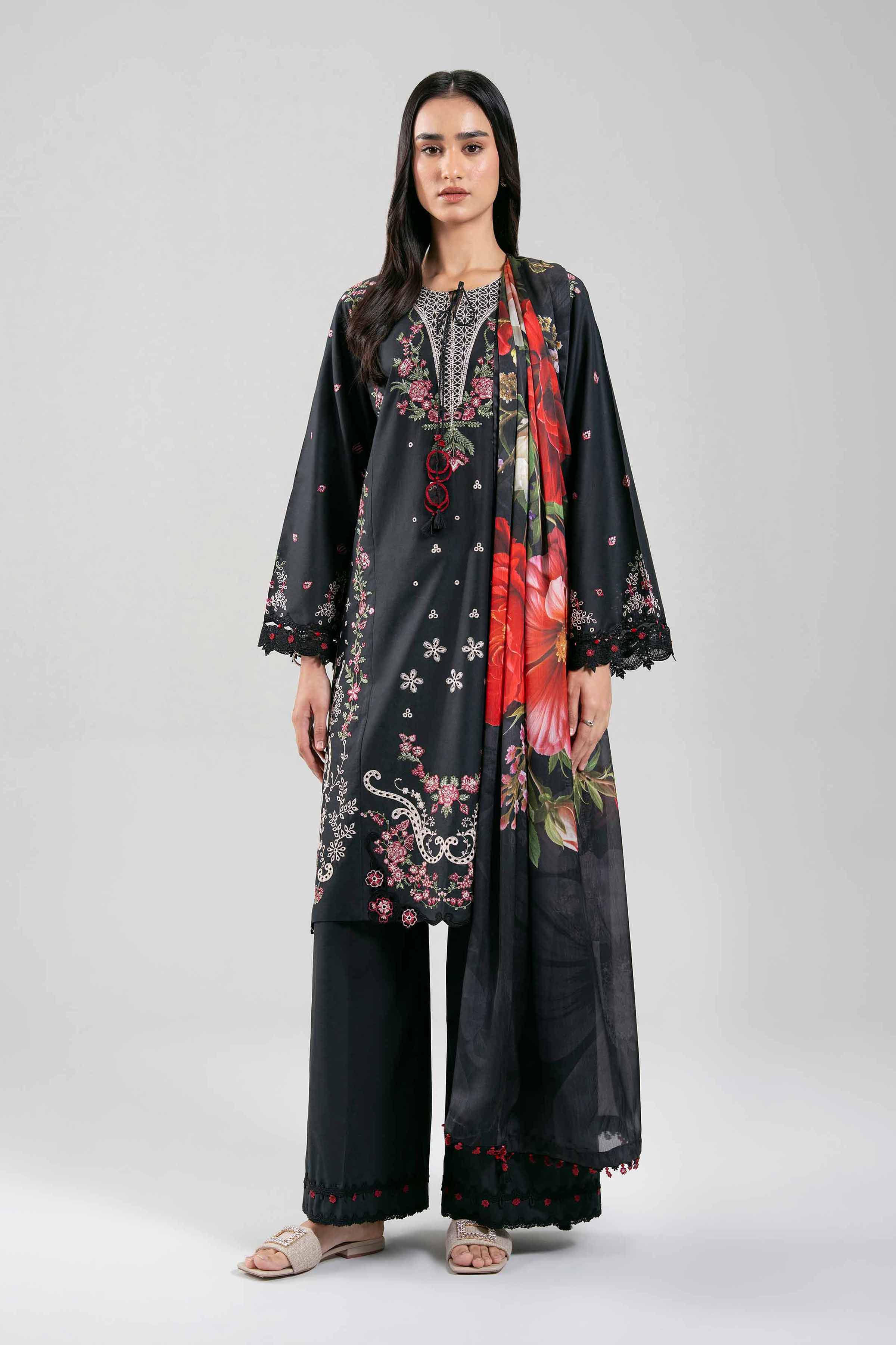 3 Piece - Digital Printed Embroidered Suit - 42601308