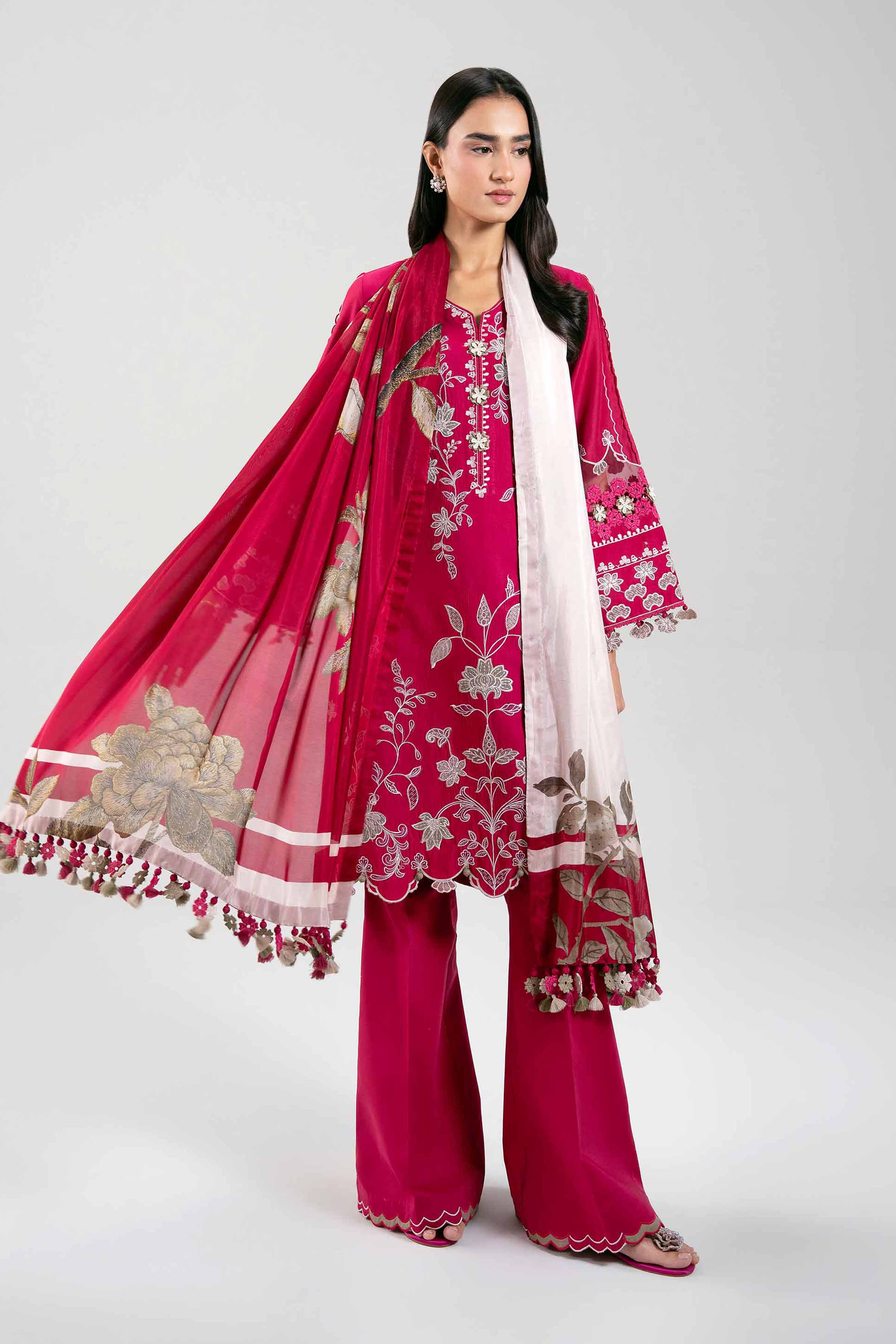 3 Piece - Digital Printed Embroidered Suit - 42601316