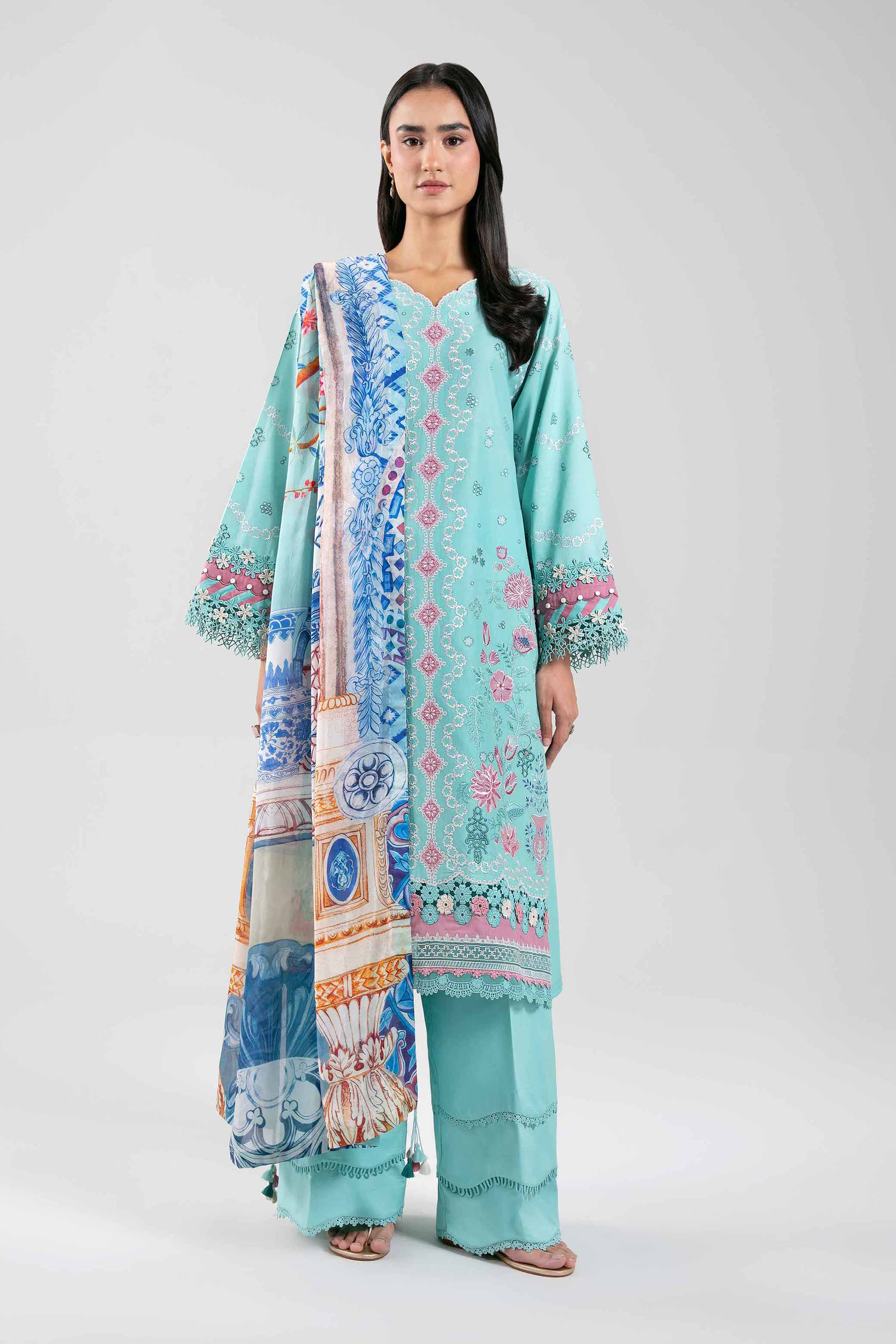 3 Piece - Digital Printed Embroidered Suit - 42601320