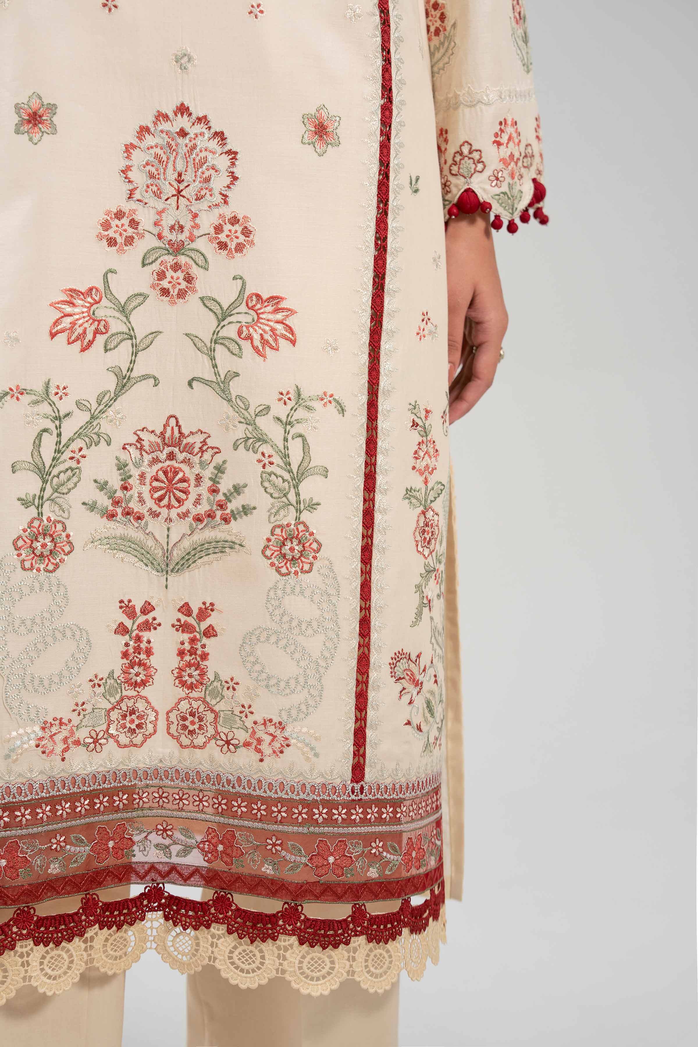 3 Piece - Digital Printed Embroidered Suit - 42601322 Beige Lawn 3PC Embroidered