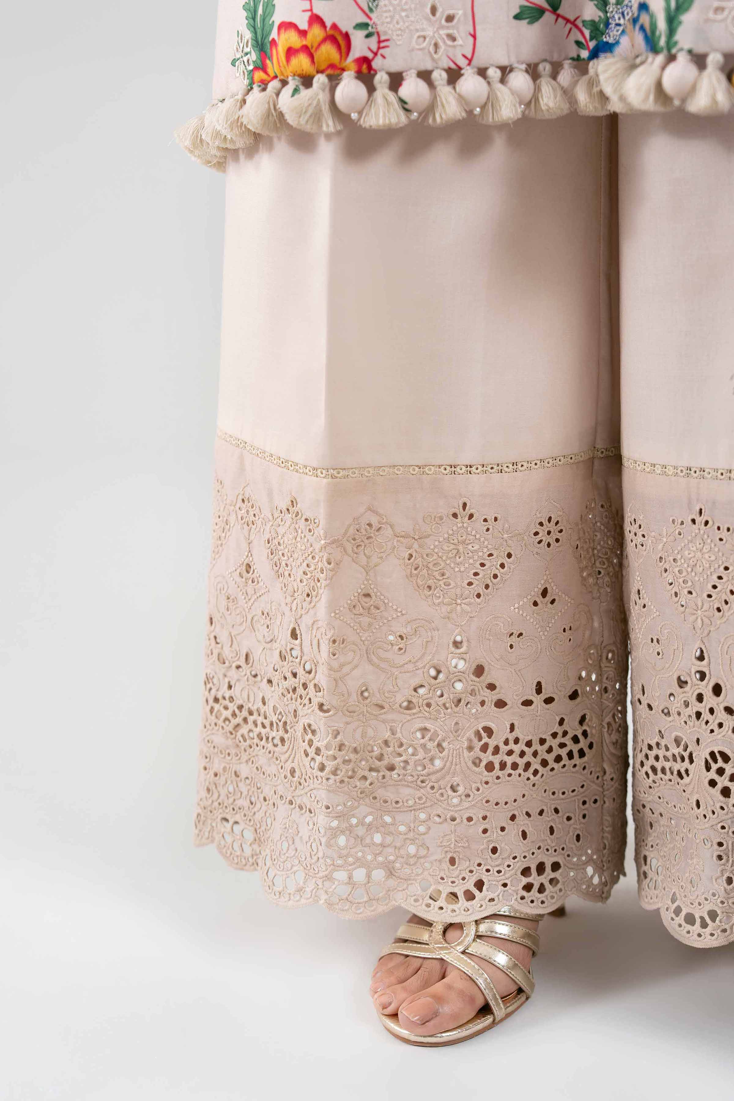 3 Piece - Digital Printed Embroidered Suit - 42601333 Beige Cambric 3PC Embroidered