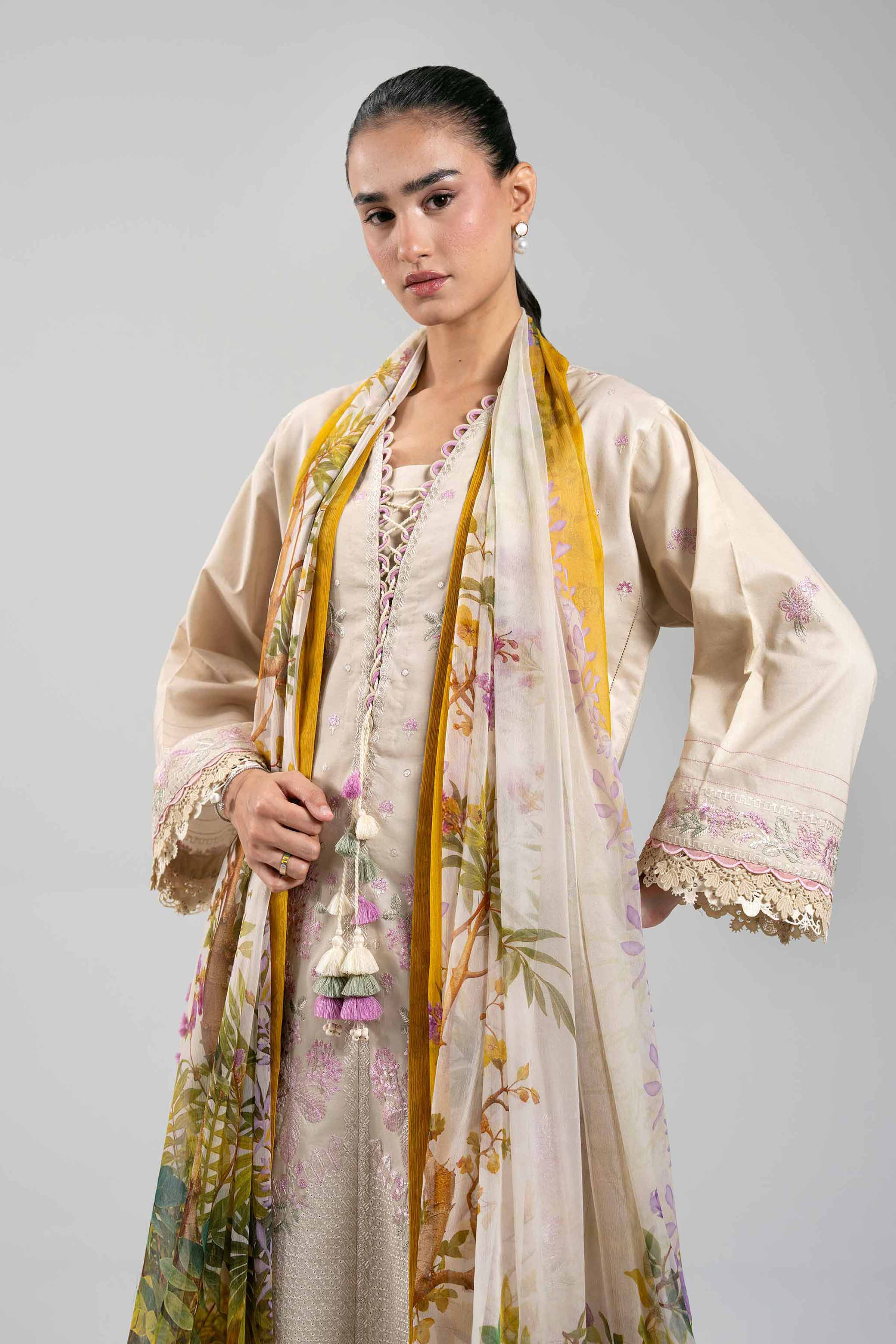 3 Piece - Digital Printed Embroidered Suit - 42601340