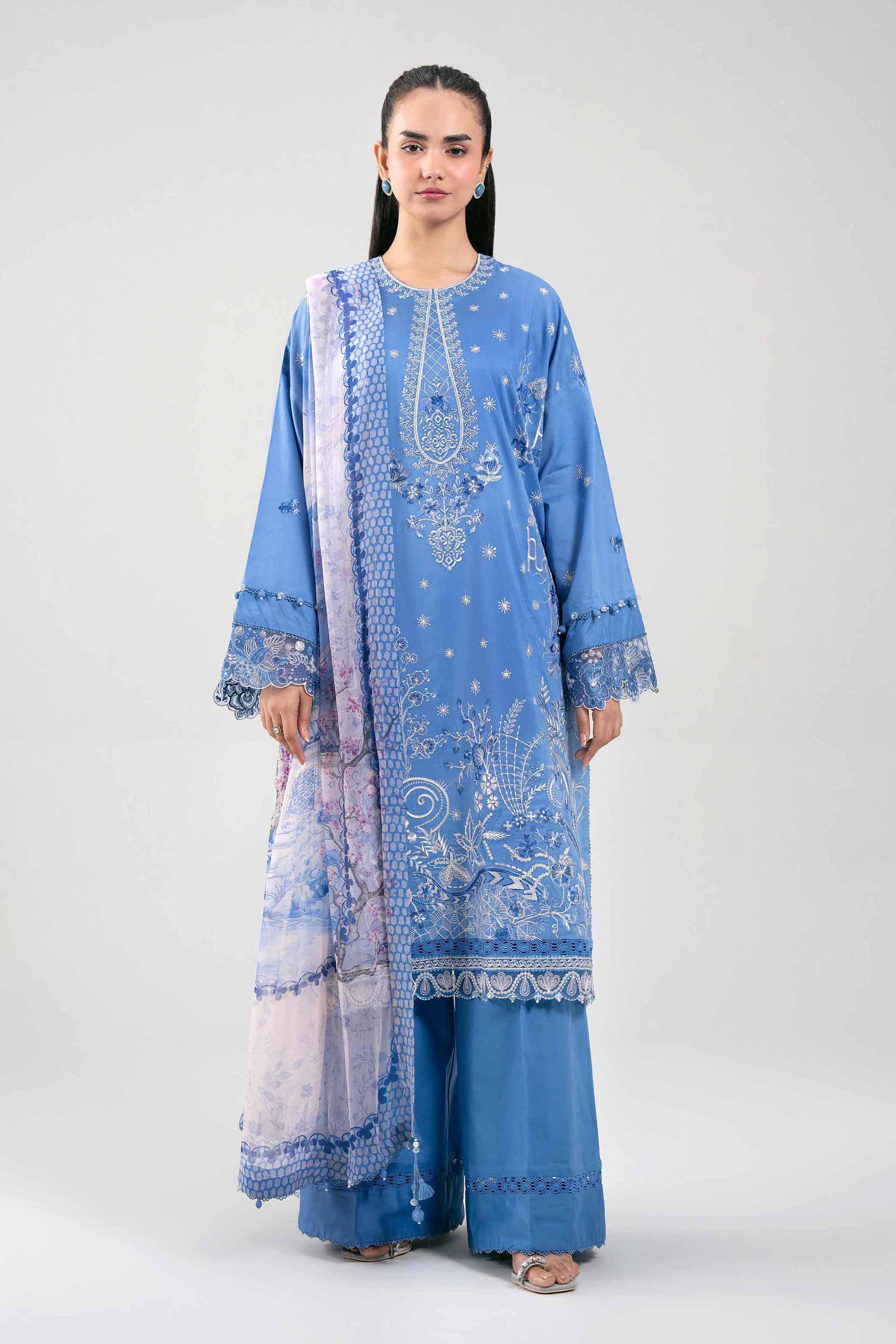 3 Piece - Digital Printed Embroidered Suit - 42601341