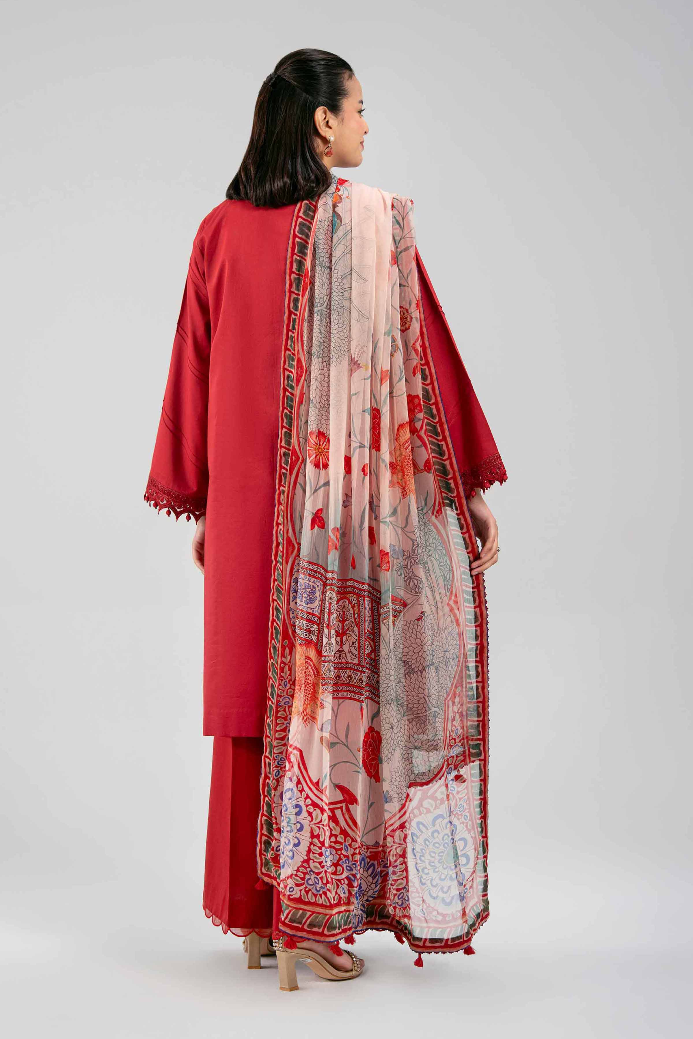 3 Piece - Digital Printed Embroidered Suit - 42601342
