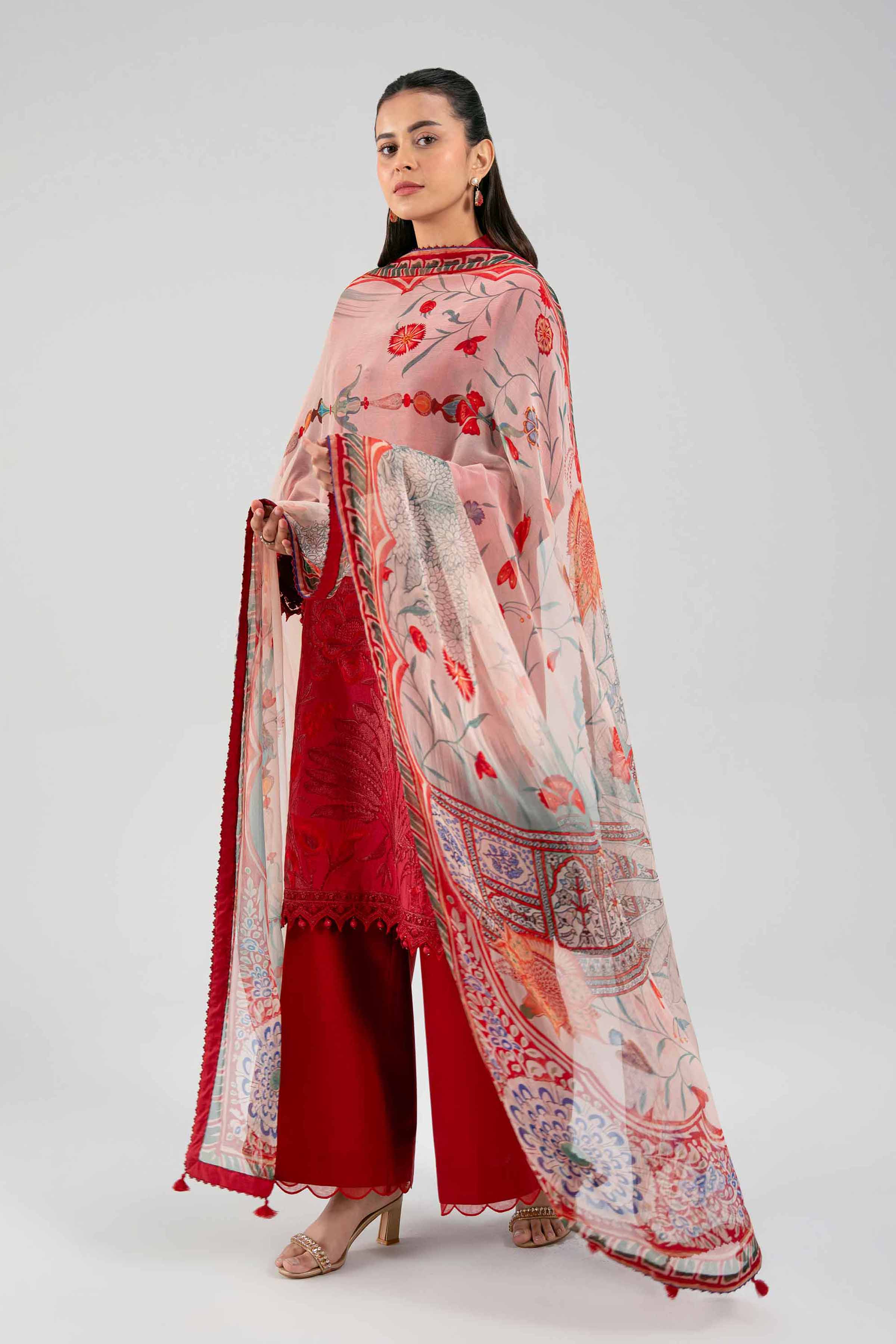 3 Piece - Digital Printed Embroidered Suit - 42601342