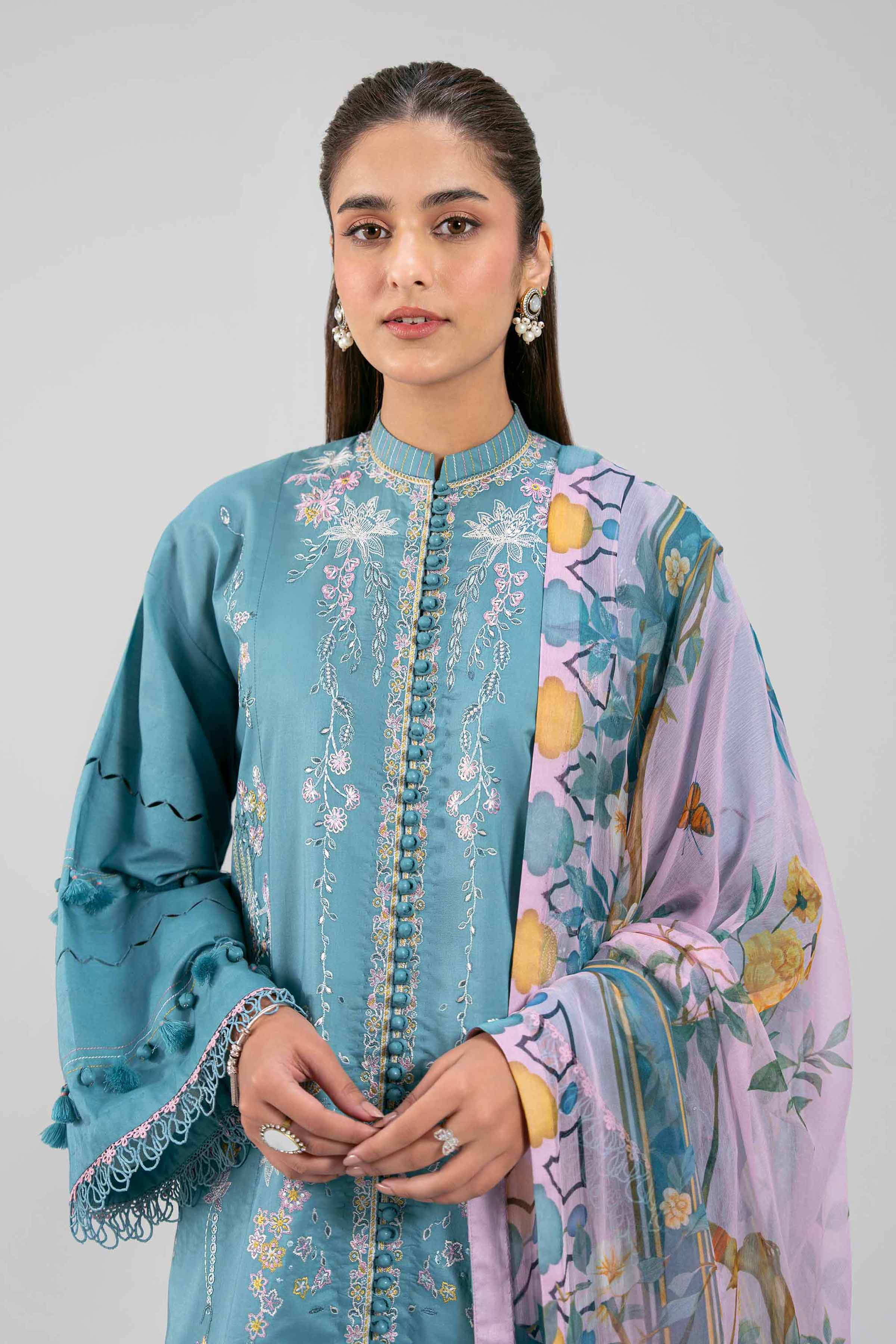 3 Piece - Digital Printed Embroidered Suit - 42601343