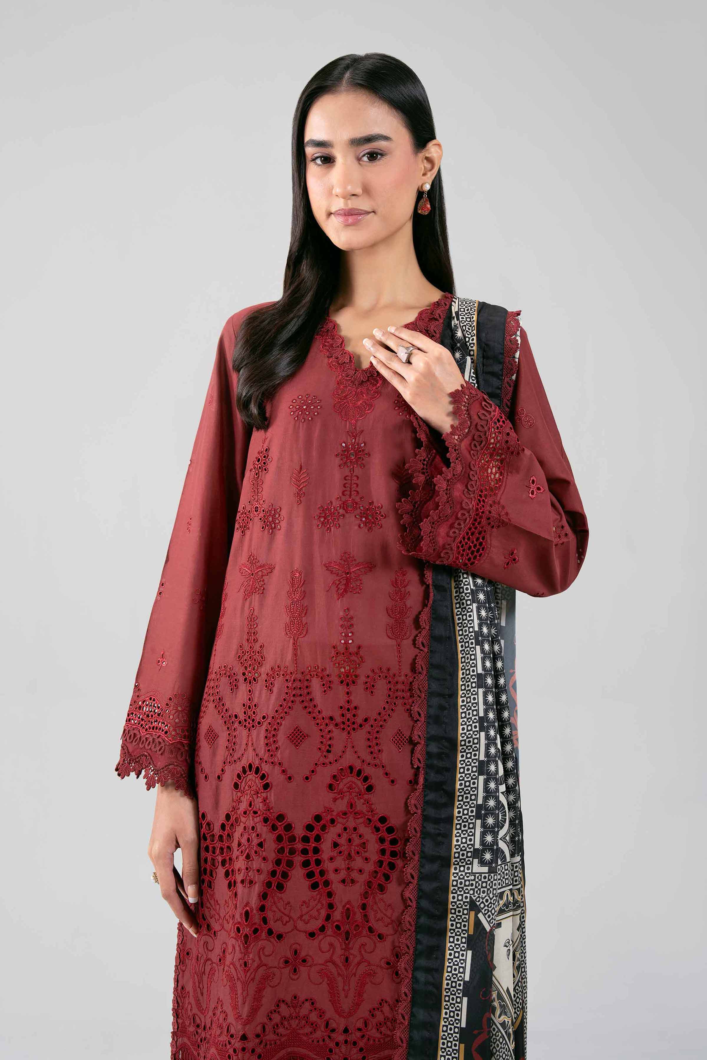 3 Piece - Digital Printed Embroidered Suit - 42601349