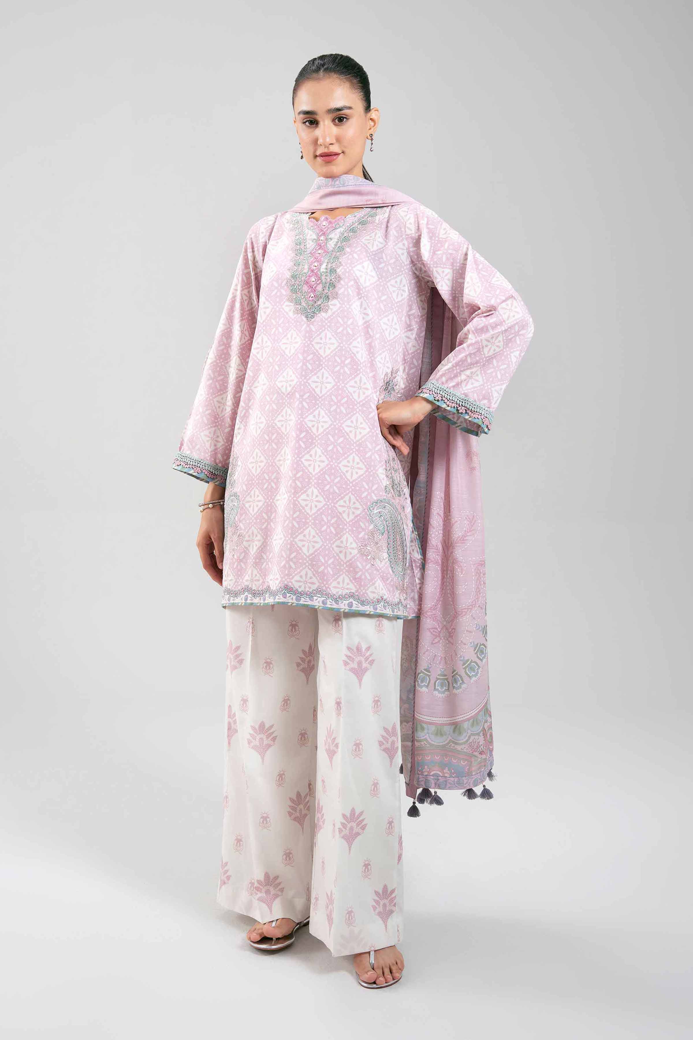 3 Piece - Digital Printed Embroidered Suit - 42601362