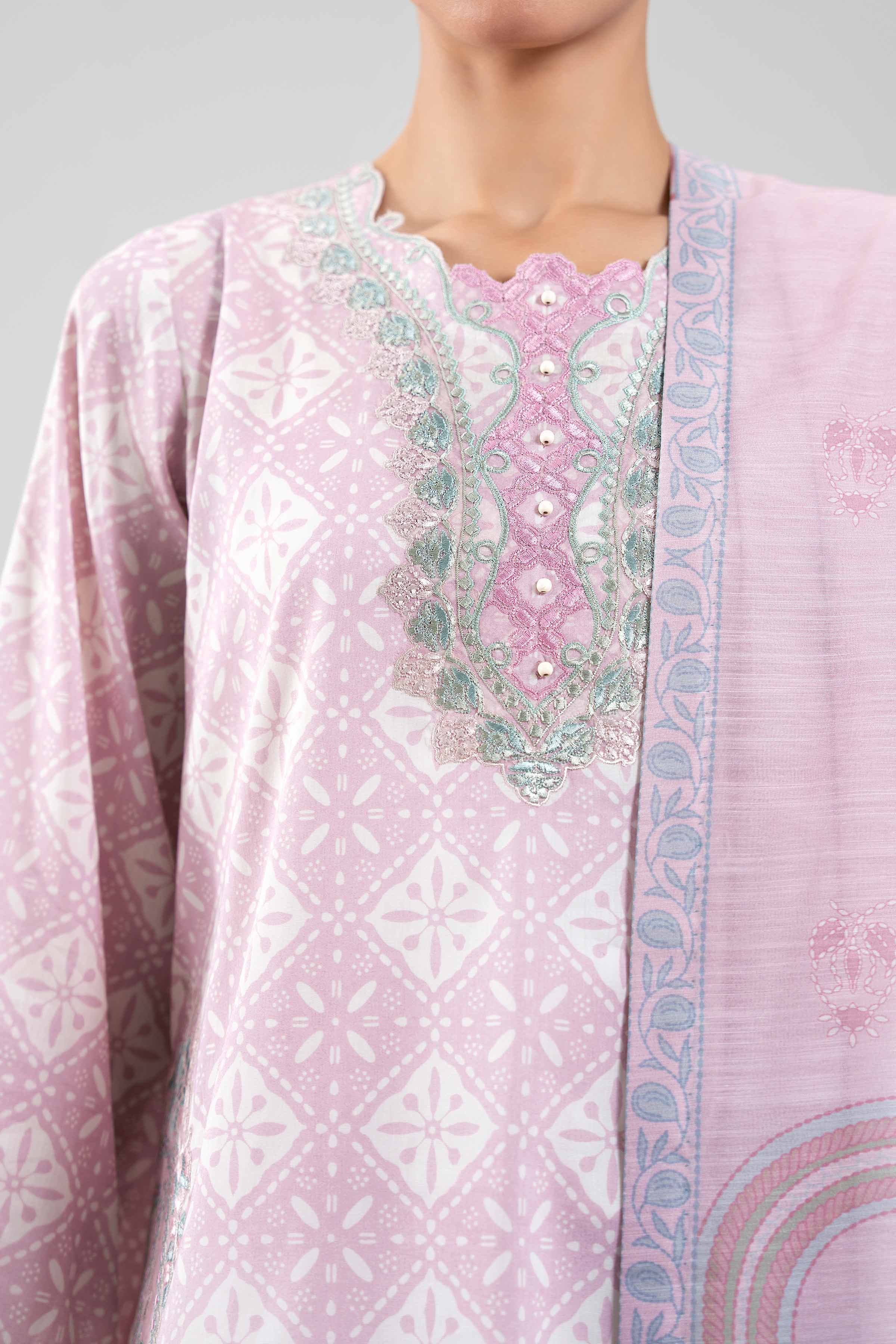 3 Piece - Digital Printed Embroidered Suit - 42601362