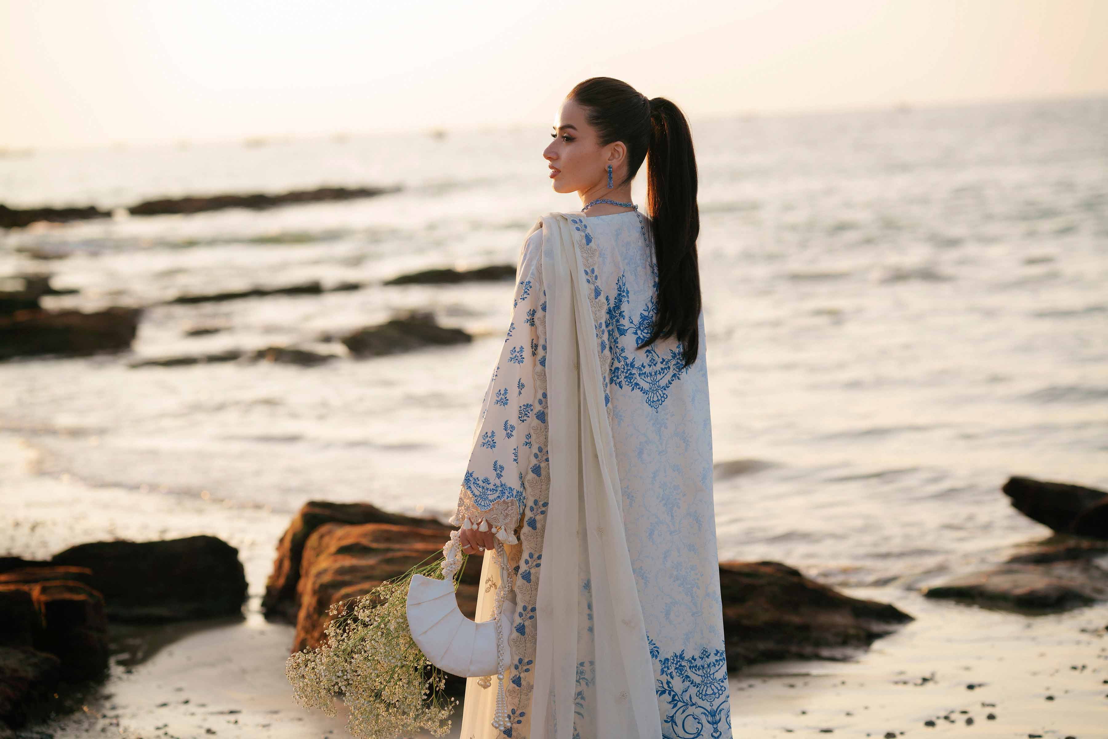 3 Piece - Digital Printed Embroidered Suit - 42601385 Beige Lawn 3PC Embroidered