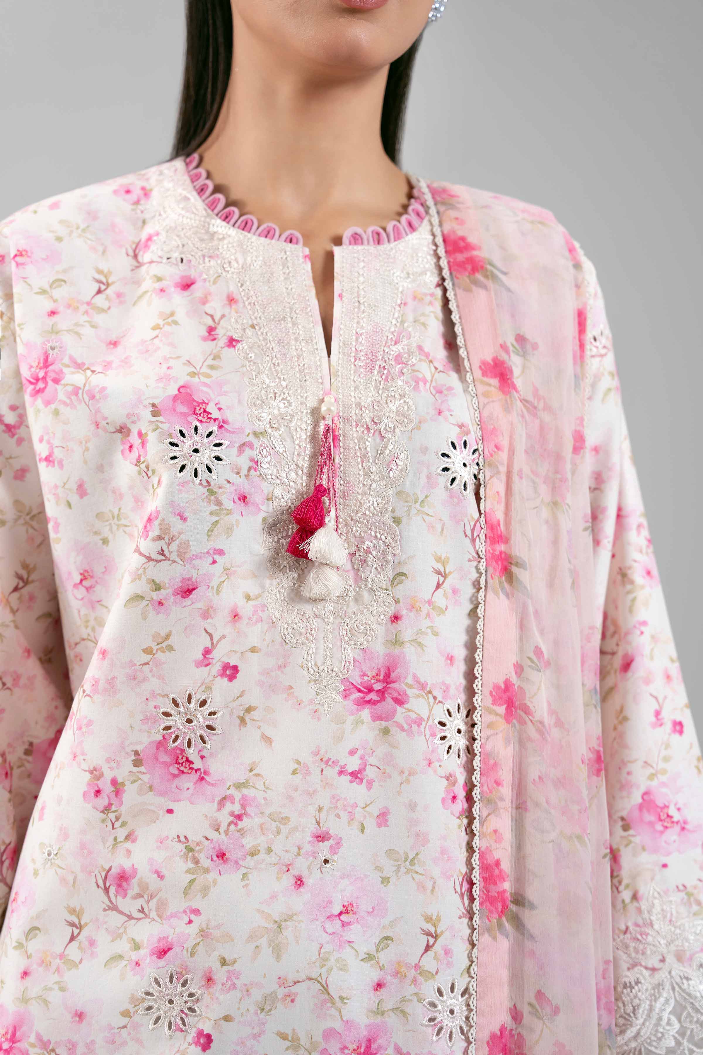 3 Piece - Digital Printed Embroidered Suit - 42601394