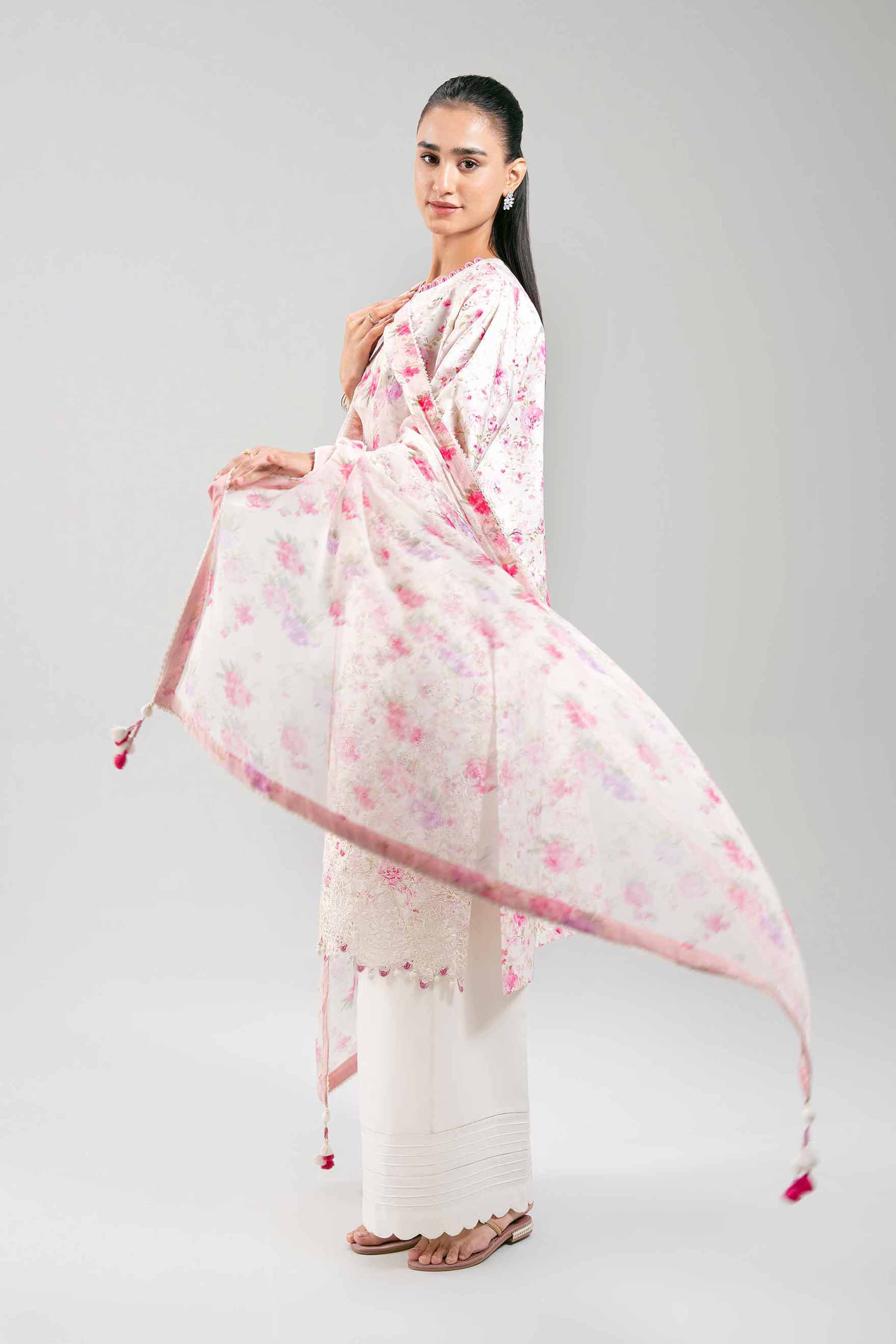 3 Piece - Digital Printed Embroidered Suit - 42601394 Cream Lawn 3PC Embroidered