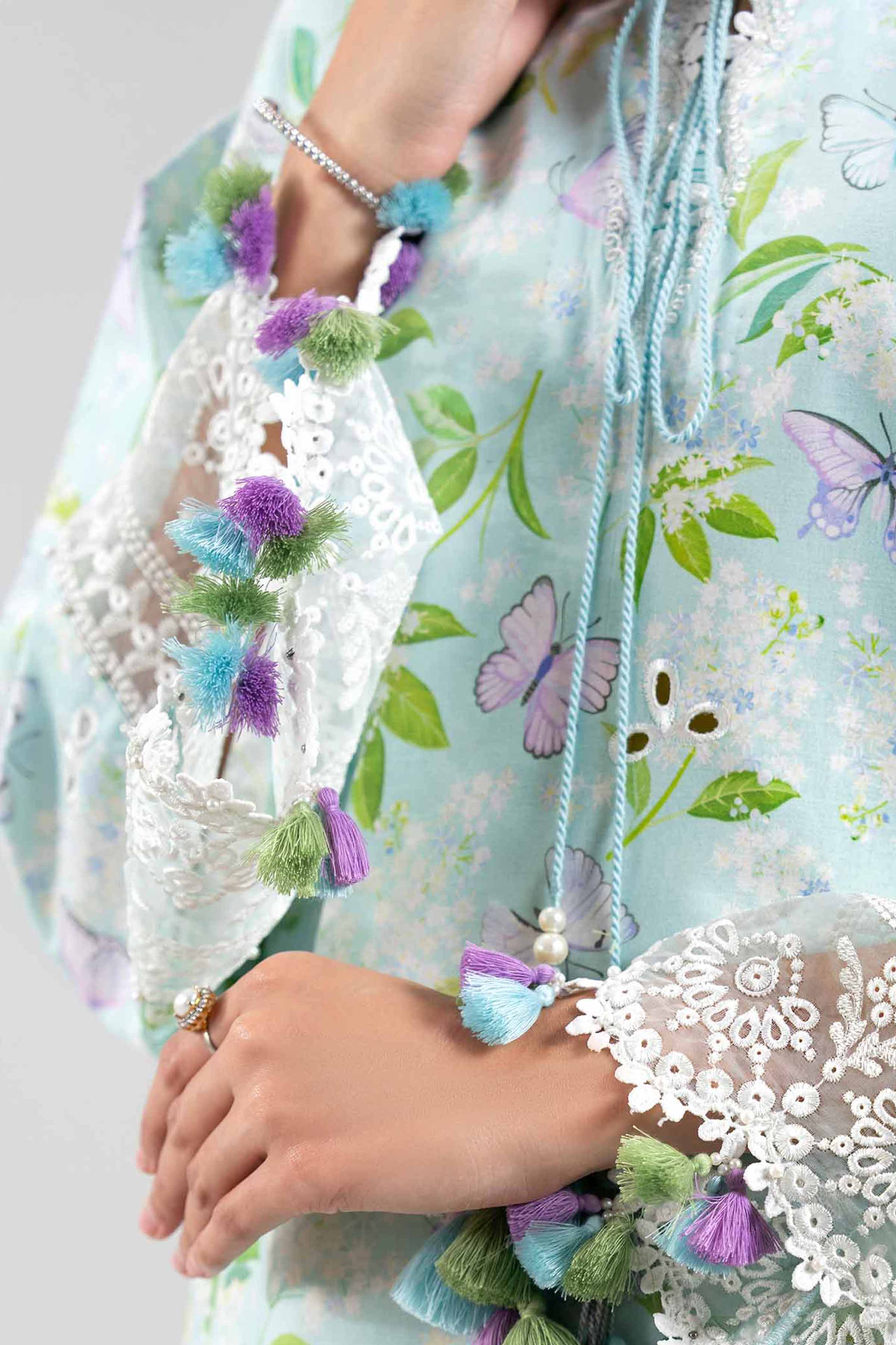 3 Piece - Digital Printed Embroidered Suit - 42601397 Blue Lawn 3PC Embroidered UNSTITCHED