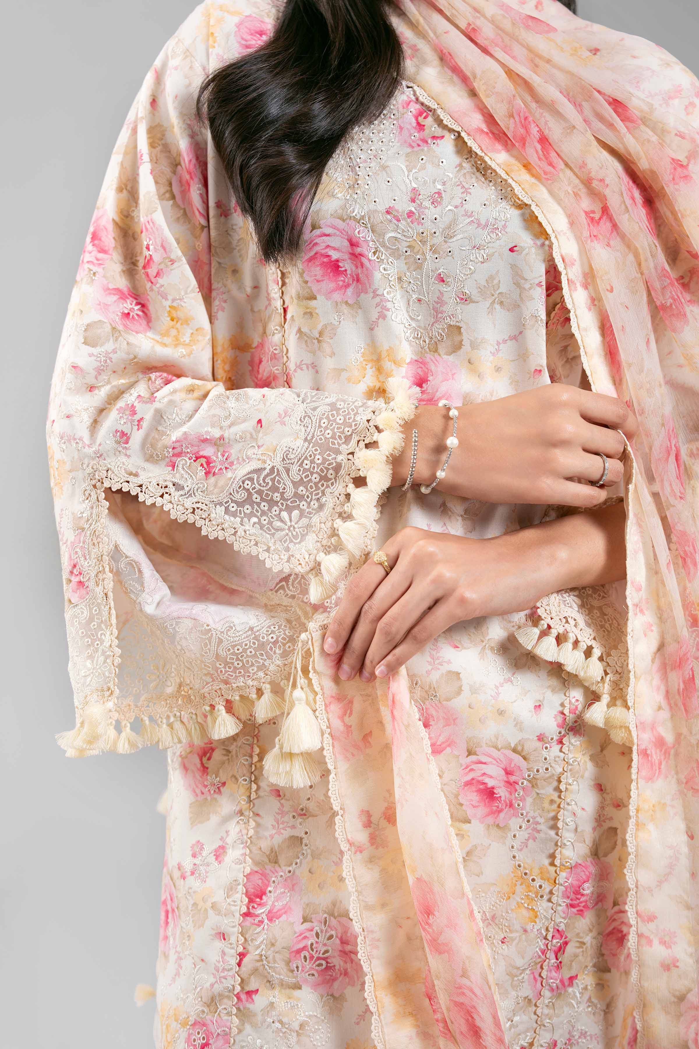 3 Piece - Digital Printed Embroidered Suit - 42601398 Pink Lawn 3PC Embroidered UNSTITCHED