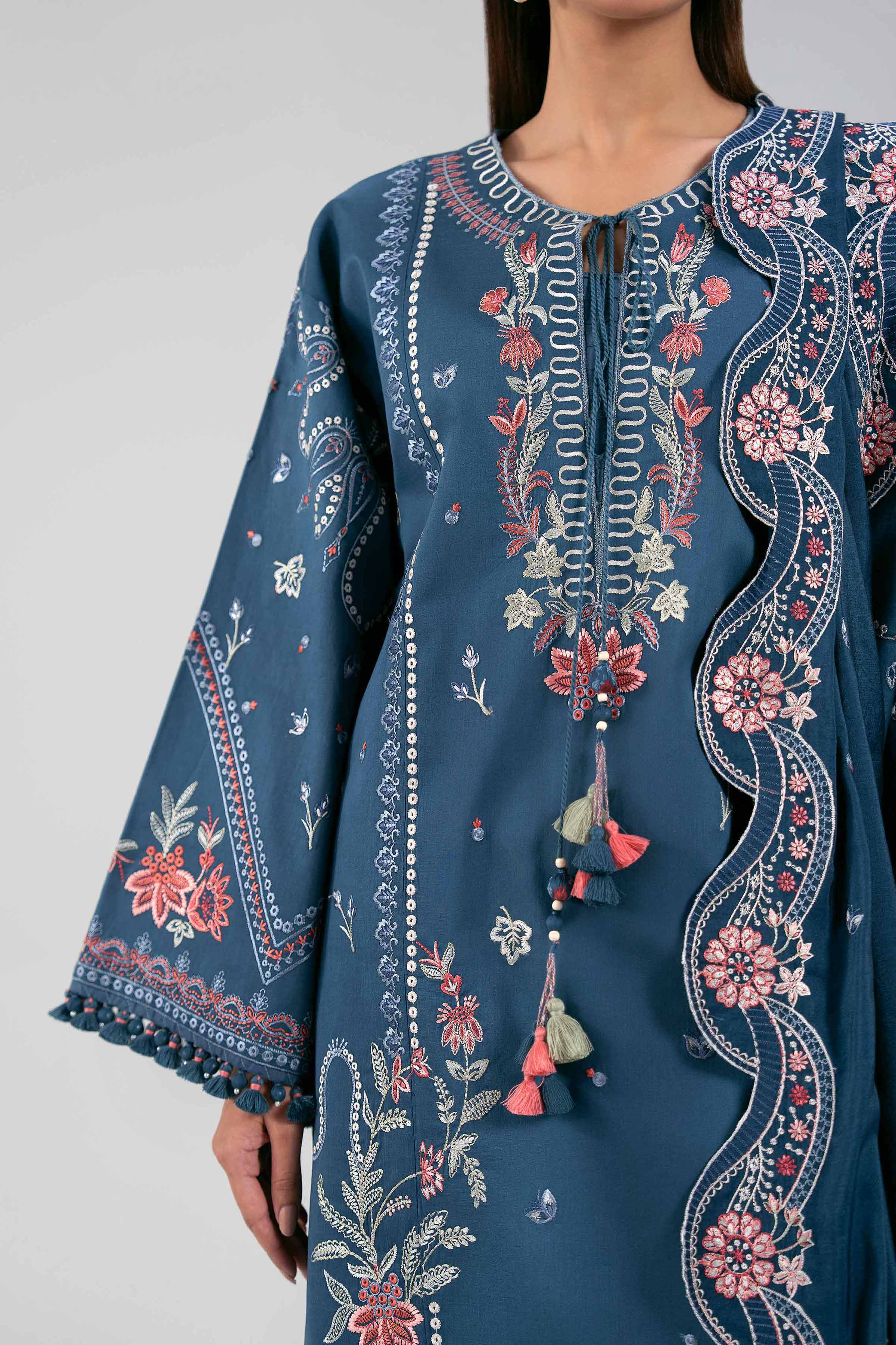 3 Piece - Digital Printed Embroidered Suit - 42601403