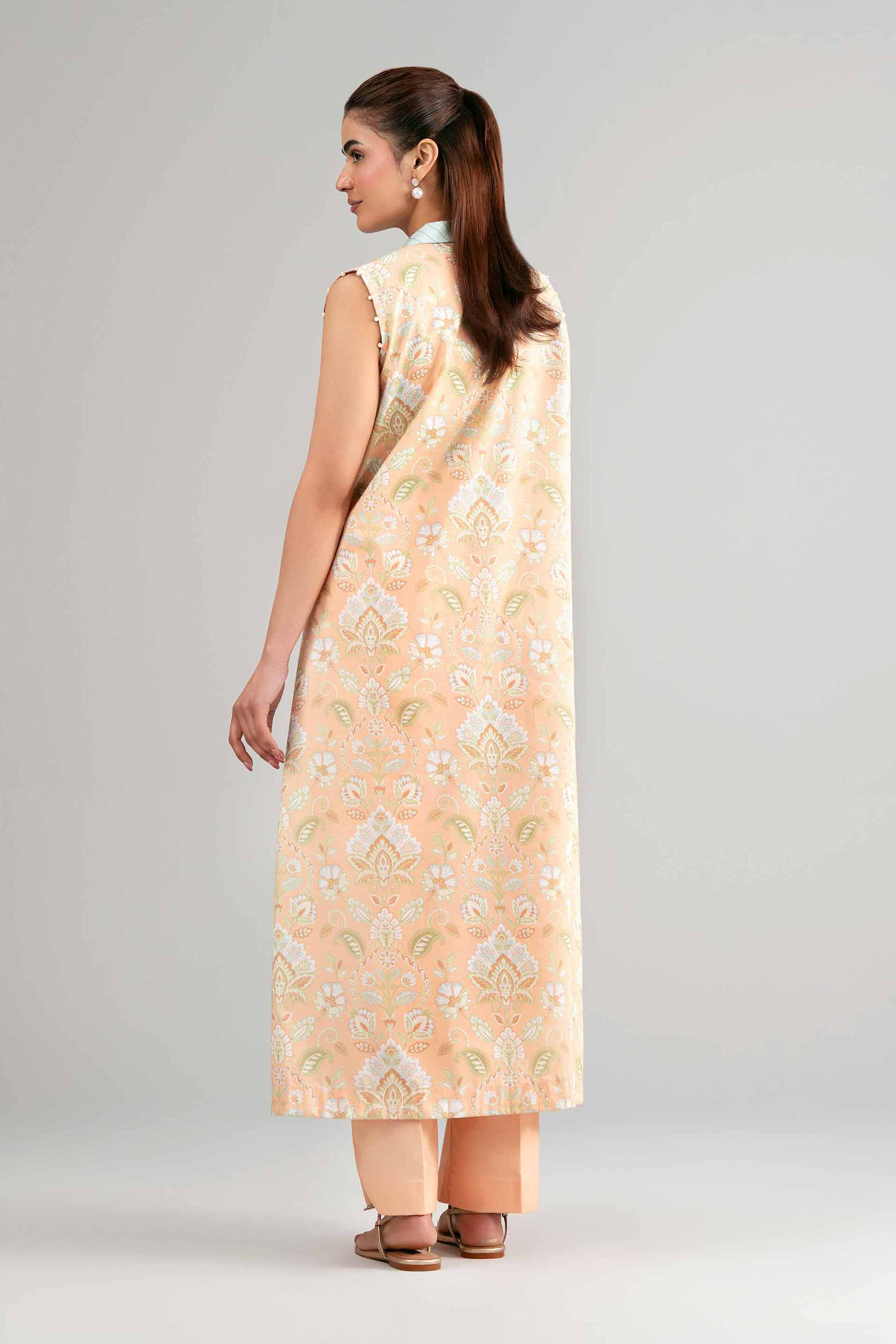 2 Piece - Printed Suit - 42601405 Orange Lawn 2PC Printed Summer