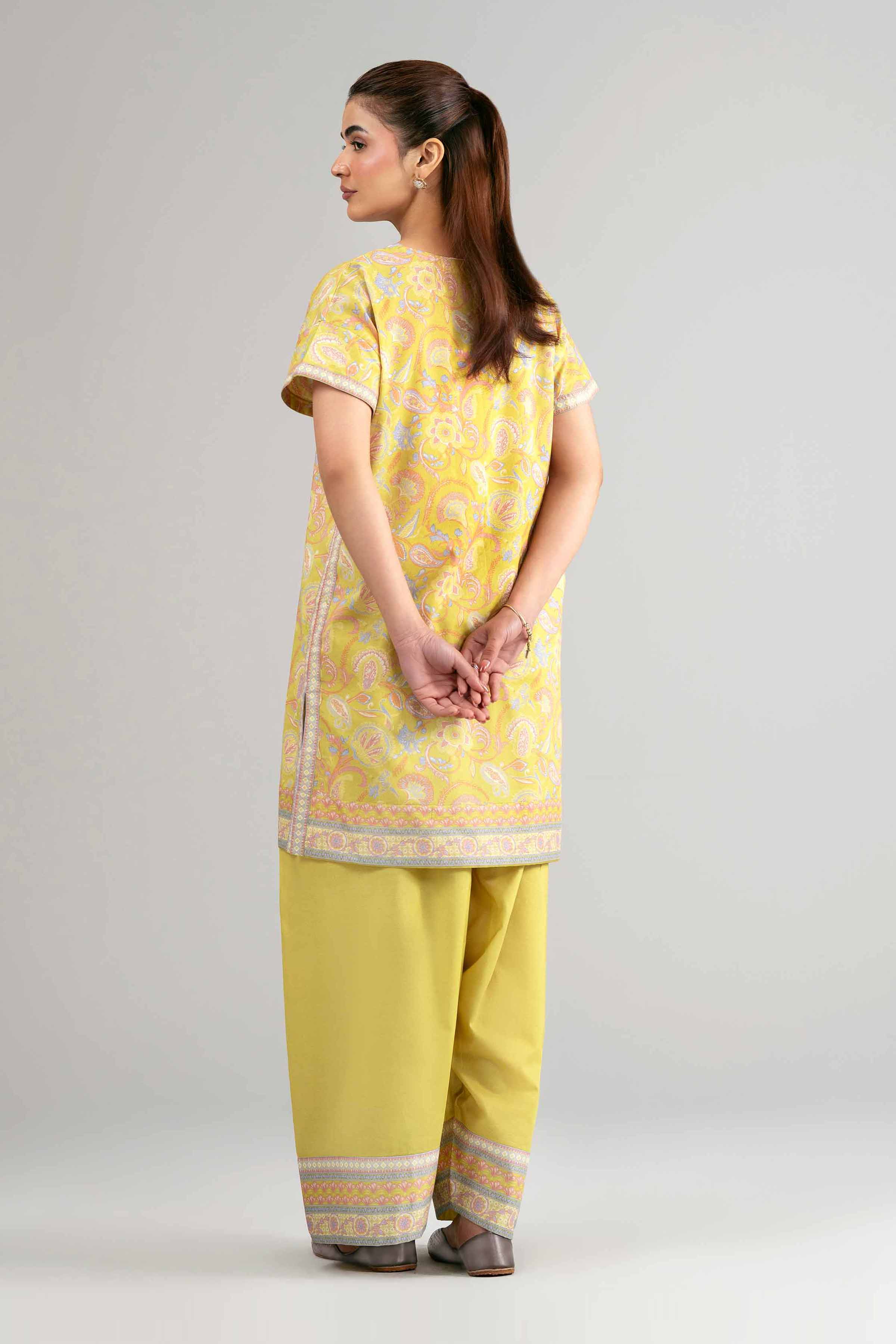 2 Piece - Printed Suit - 42601411 Yellow Lawn 2PC Printed Summer