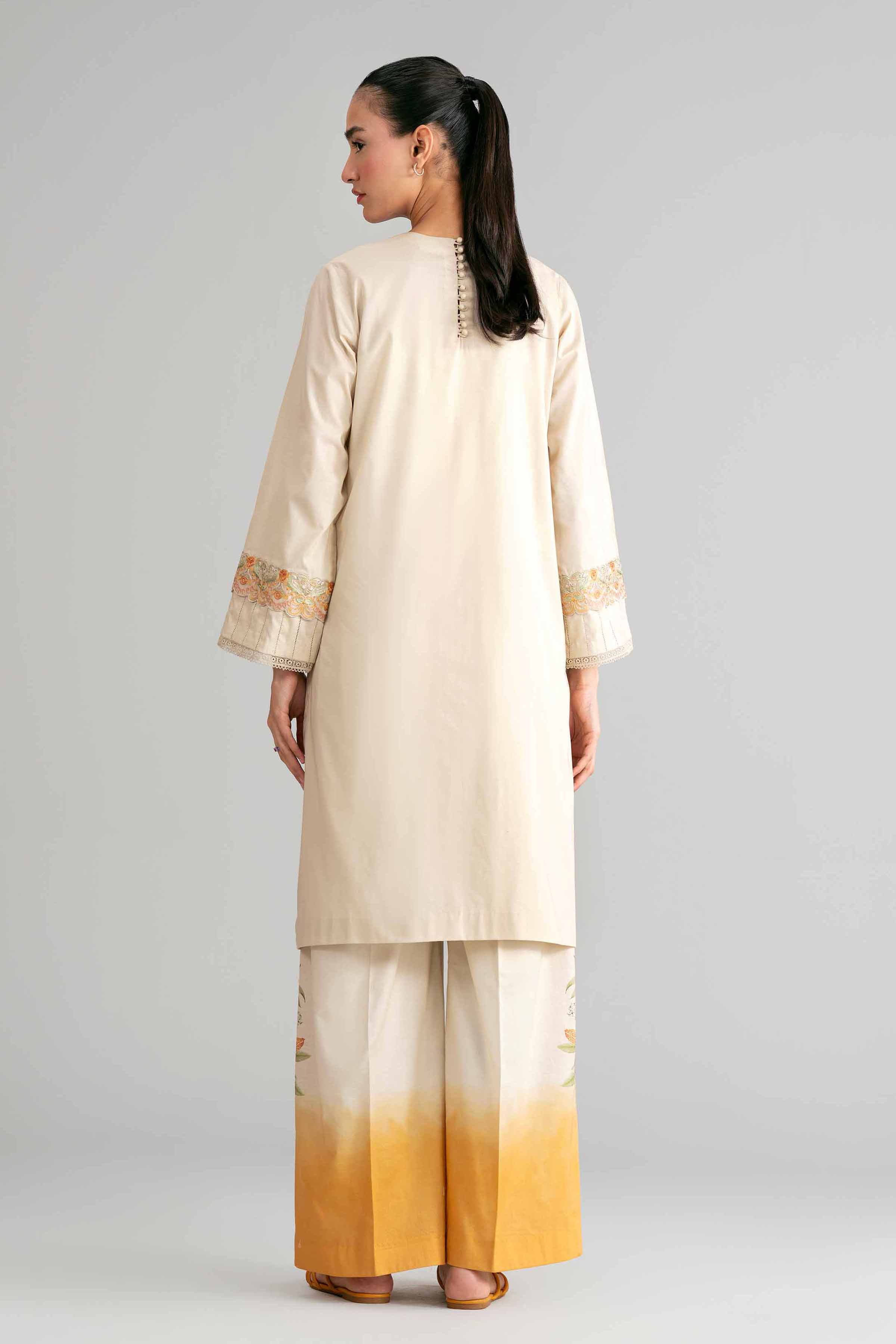 2 Piece - Digital Printed Embroidered Suit - 42601415 Yellow Lawn 2PC Embroidered Summer