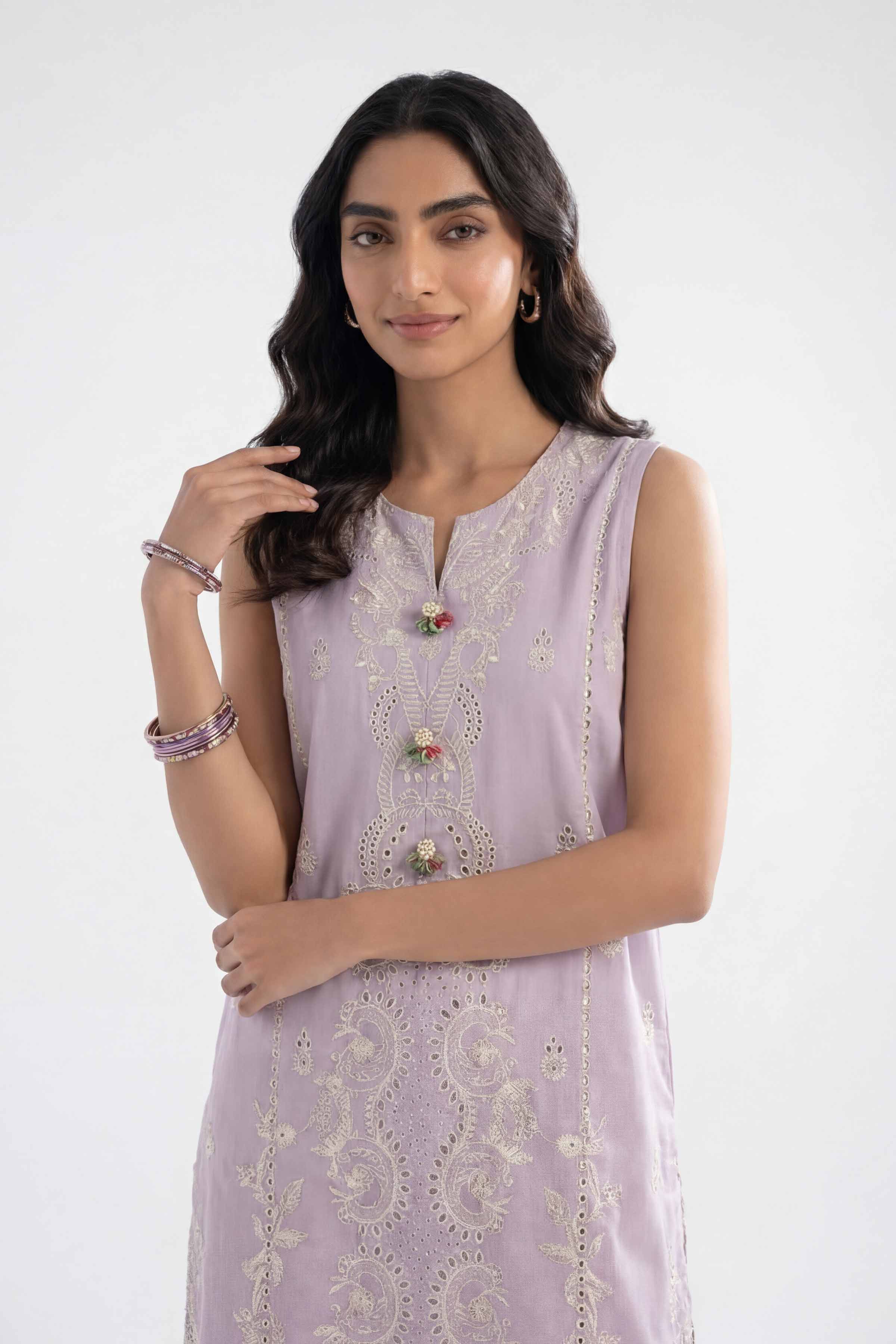 2 Piece - Digital Printed Embroidered Suit - 42601417 Purple Lawn 2PC Embroidered Summer