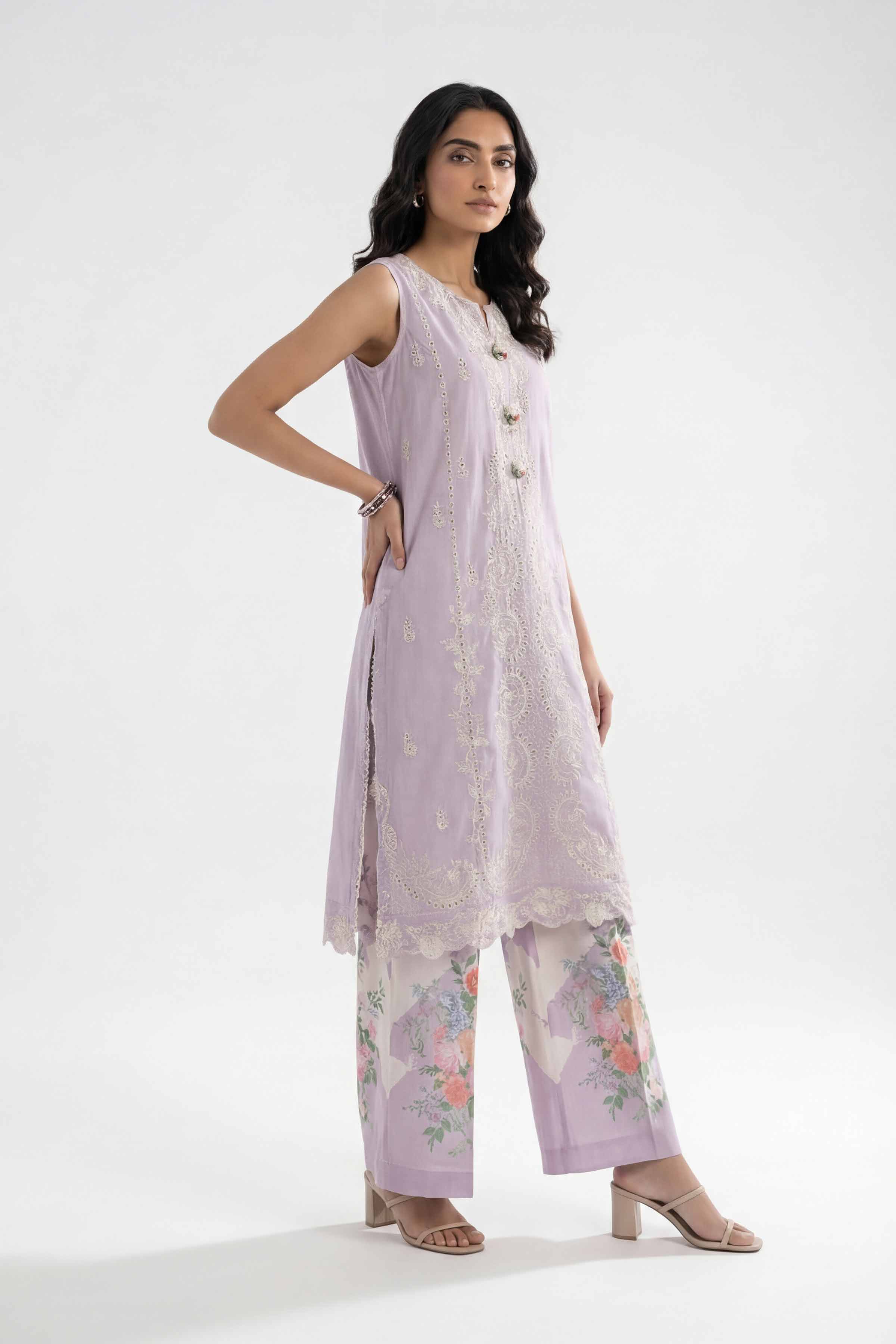 2 Piece - Digital Printed Embroidered Suit - 42601417 Purple Lawn 2PC Embroidered Summer