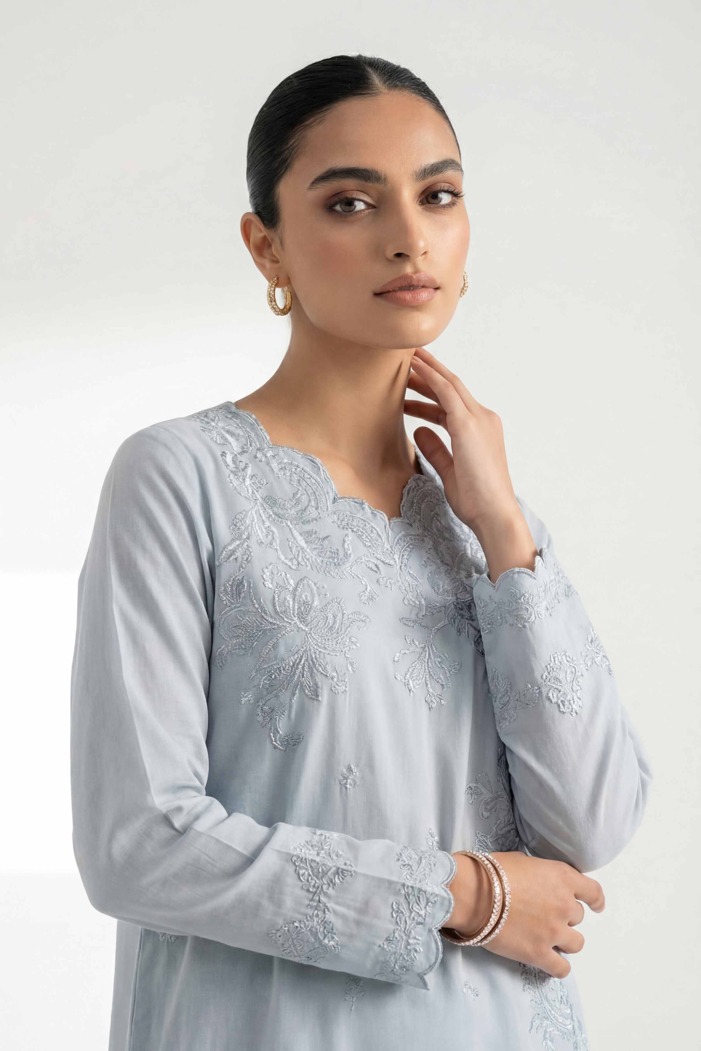 2 Piece - Digital Printed Embroidered Suit - 42601419 Grey Lawn 2PC Embroidered Summer