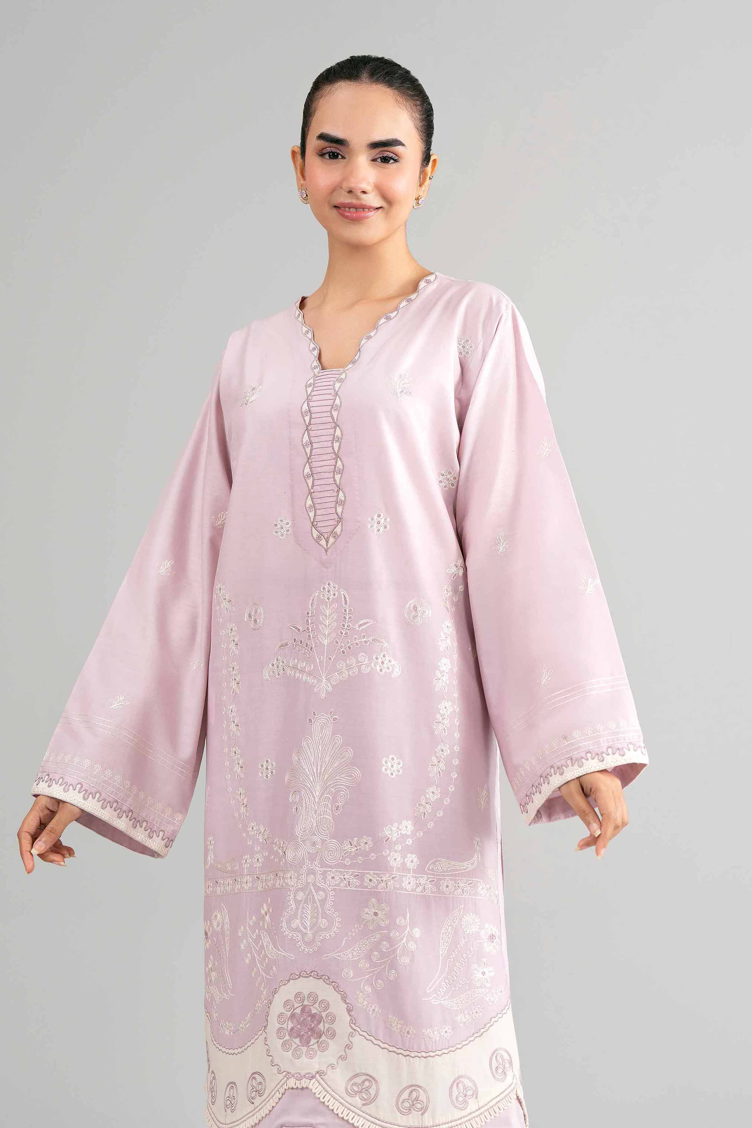 2 Piece - Embroidered Suit - 42601429 Pink Lawn 2PC Embroidered