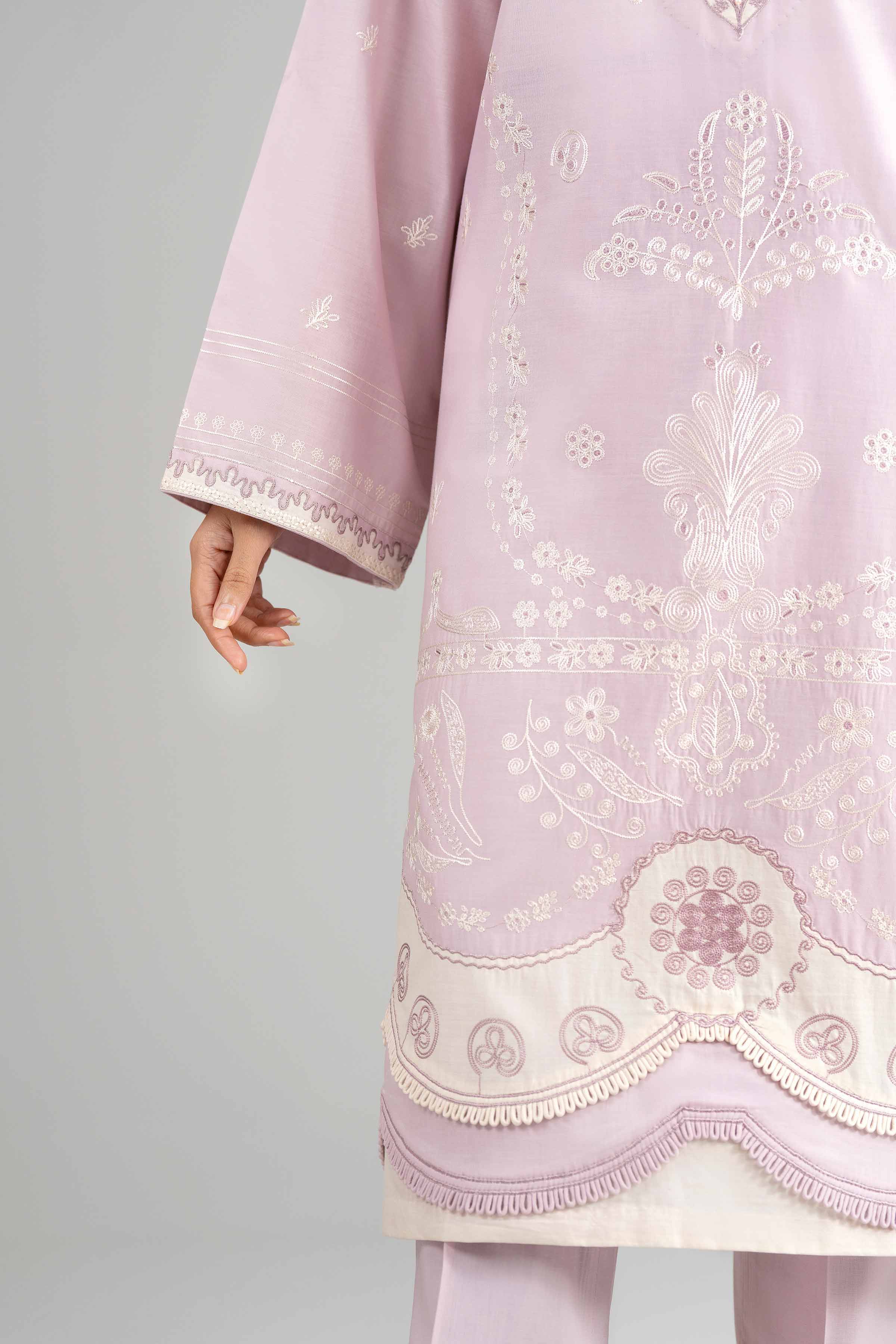 2 Piece - Embroidered Suit - 42601429 Pink Lawn 2PC Embroidered