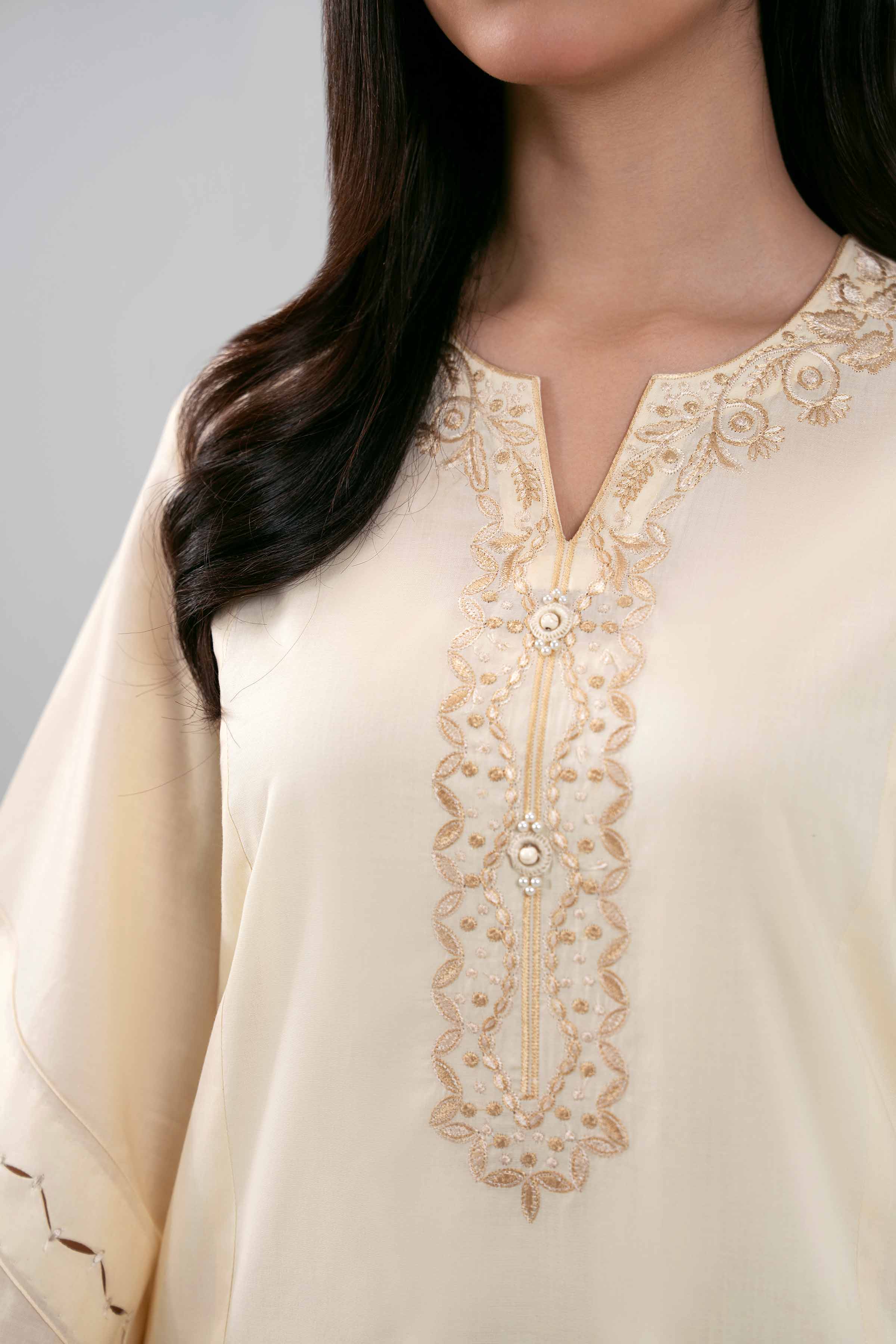 2 Piece - Embroidered Suit - 42601431 Cream Lawn 2PC Embroidered Summer