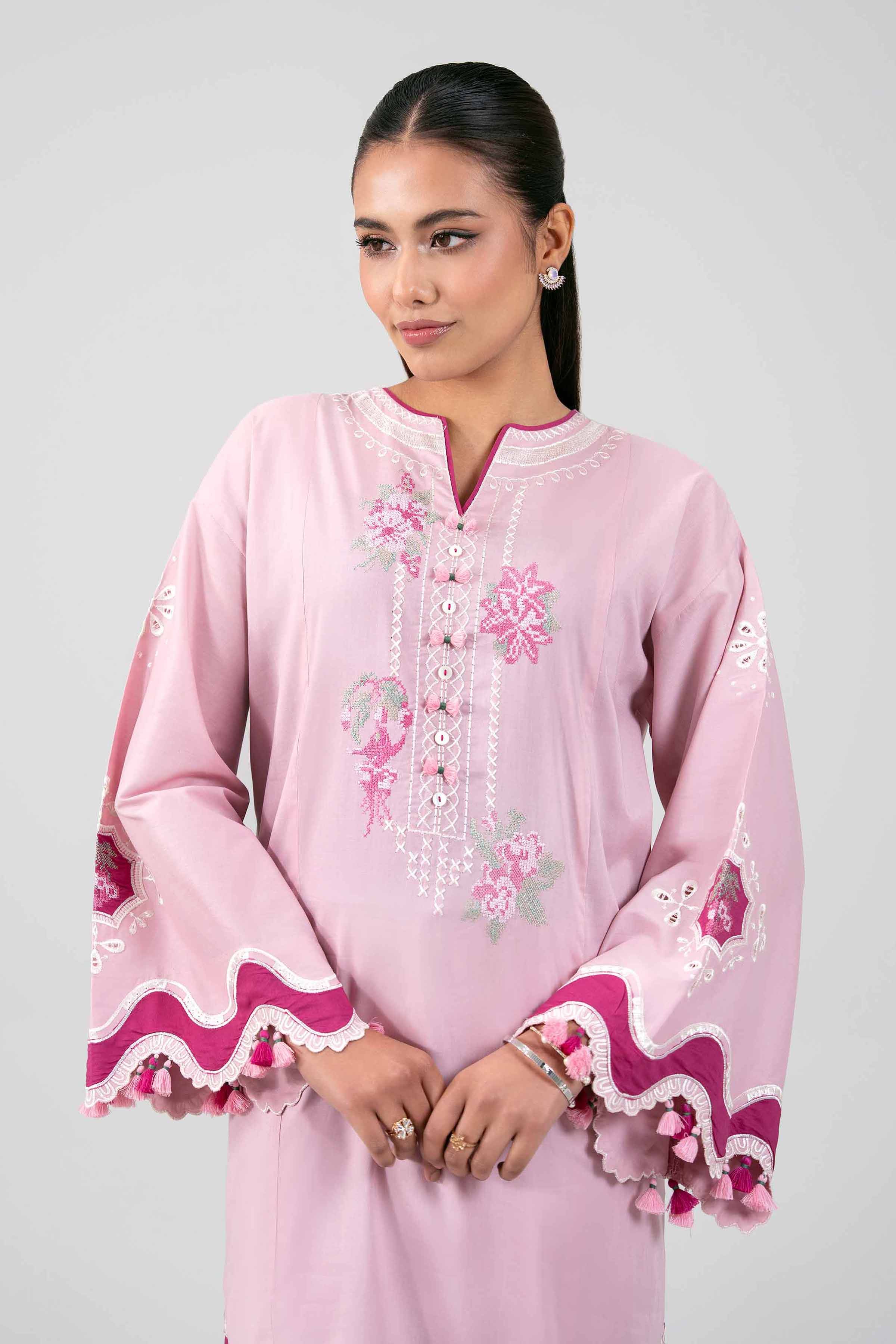 2 Piece - Embroidered Suit - 42601433 Pink Lawn 2PC Embroidered