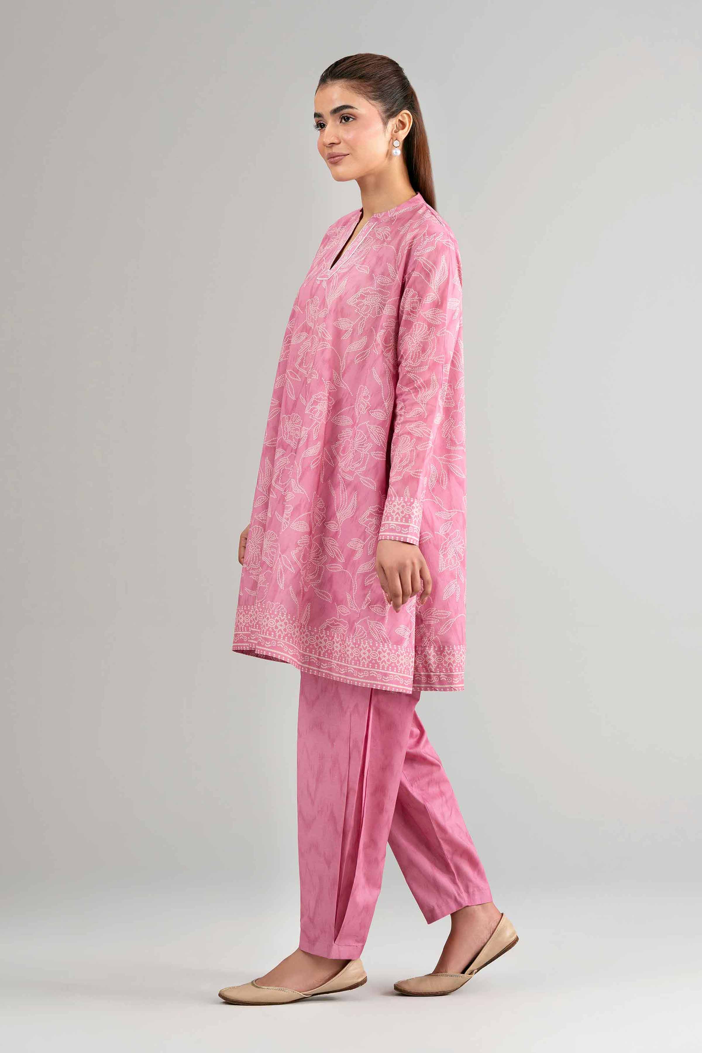 2 Piece - Printed Suit - 42601434 Pink Lawn 2PC Printed Summer