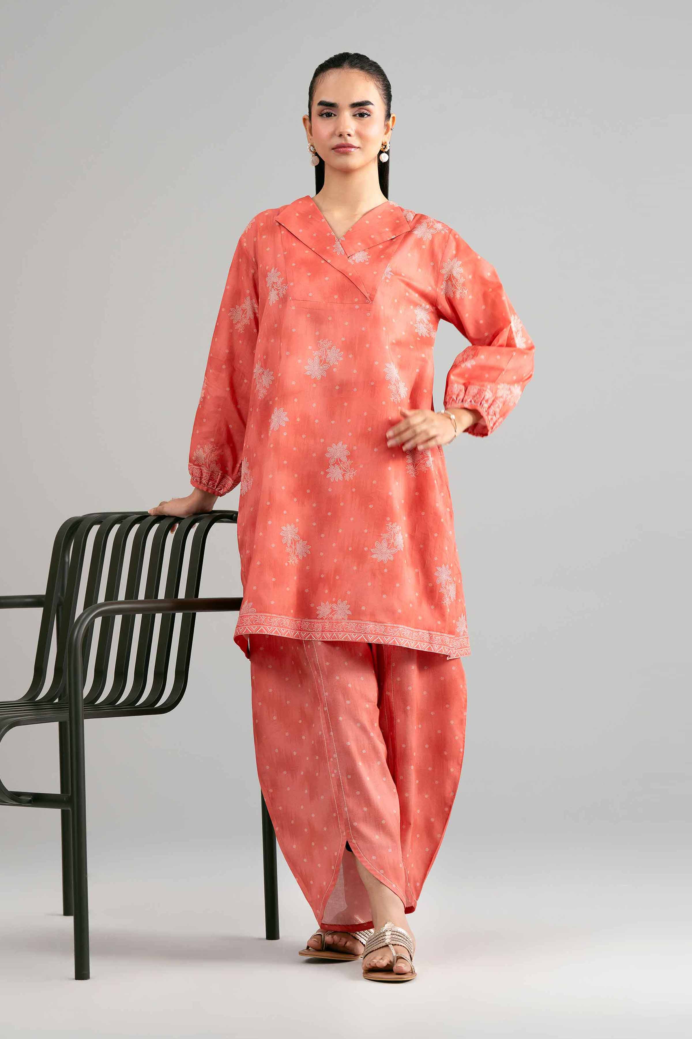 2 Piece - Printed Suit - 42601437 Pink Lawn 2PC Printed Summer