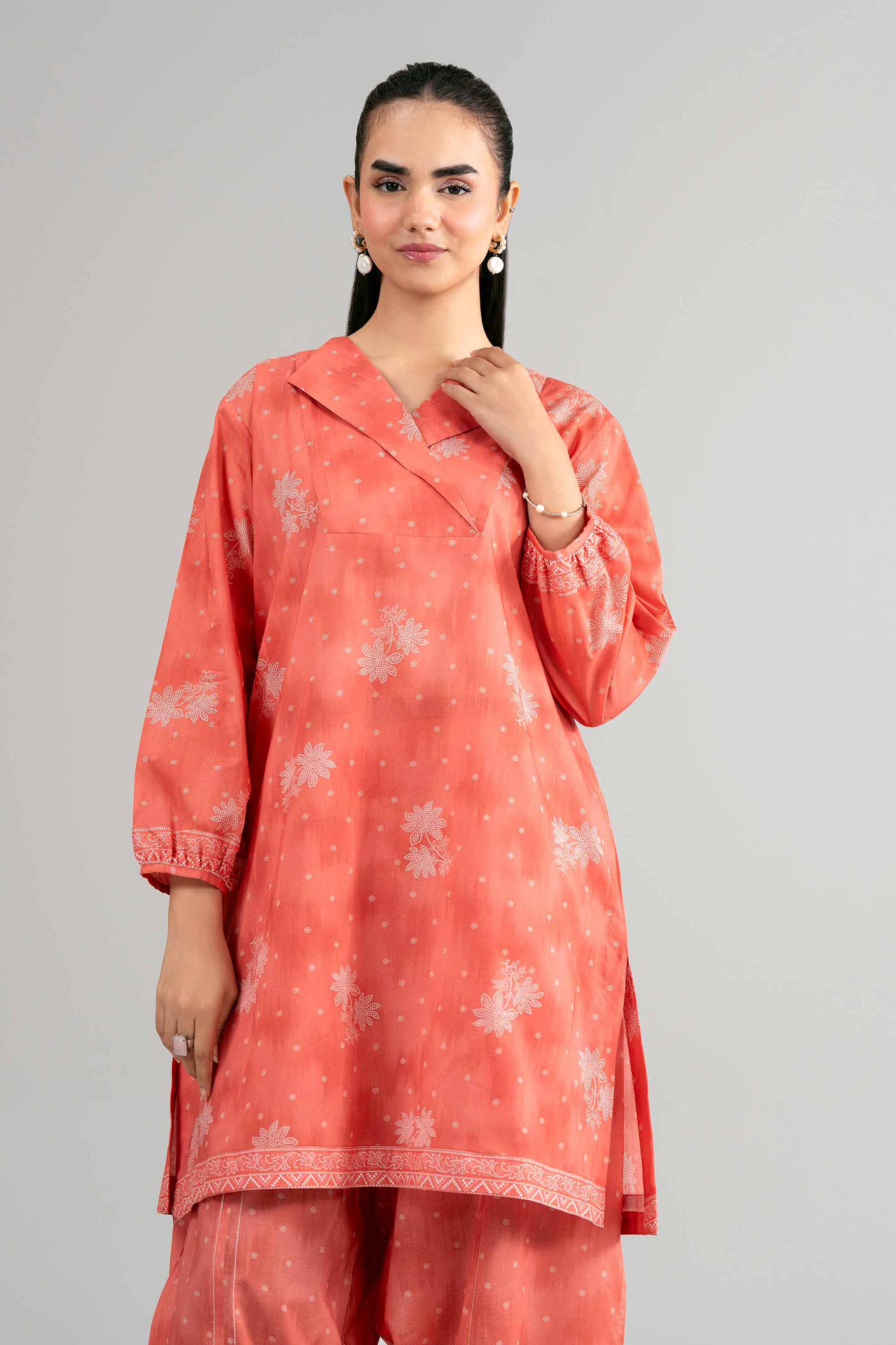 2 Piece - Printed Suit - 42601437 Pink Lawn 2PC Printed Summer