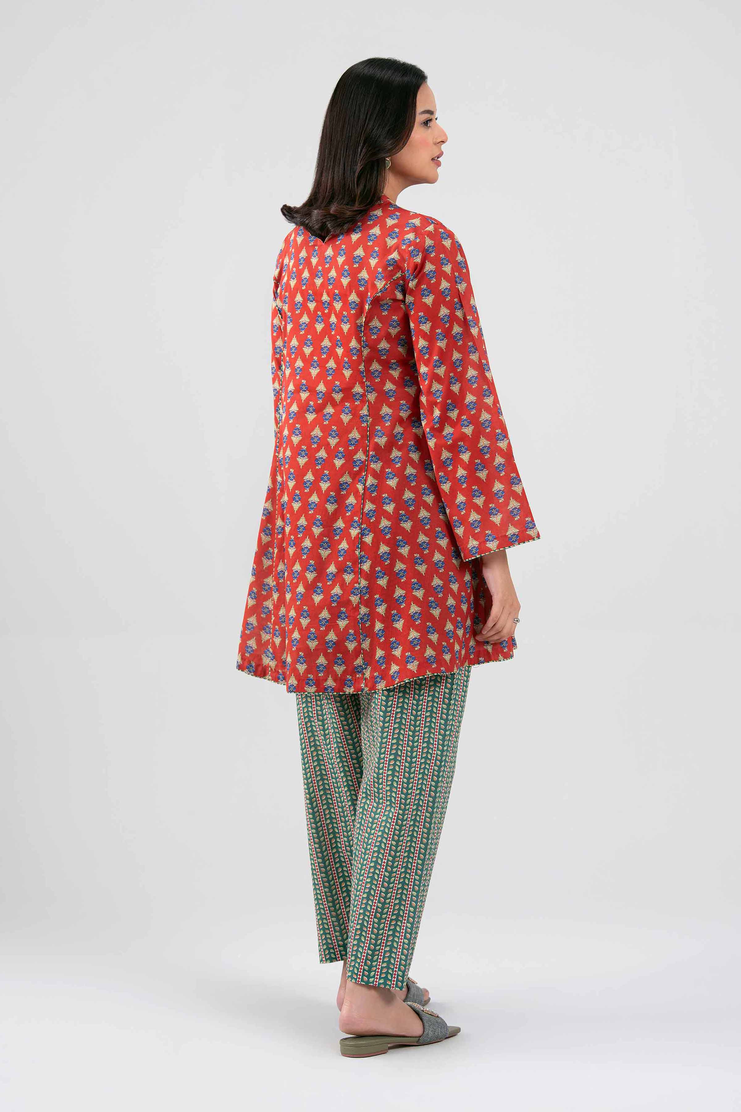 2 Piece - Printed Suit - 42601442 Red Lawn 2PC Printed Summer