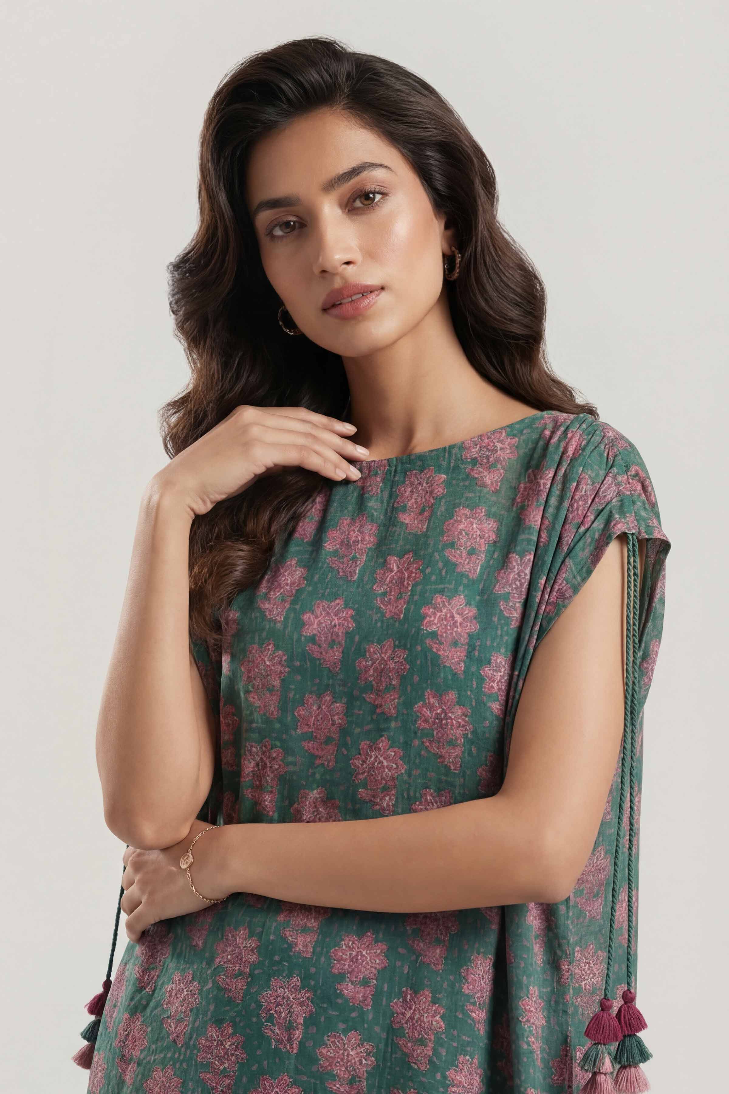 2 Piece - Printed Suit - 42601444 Green Lawn 2PC Printed Summer