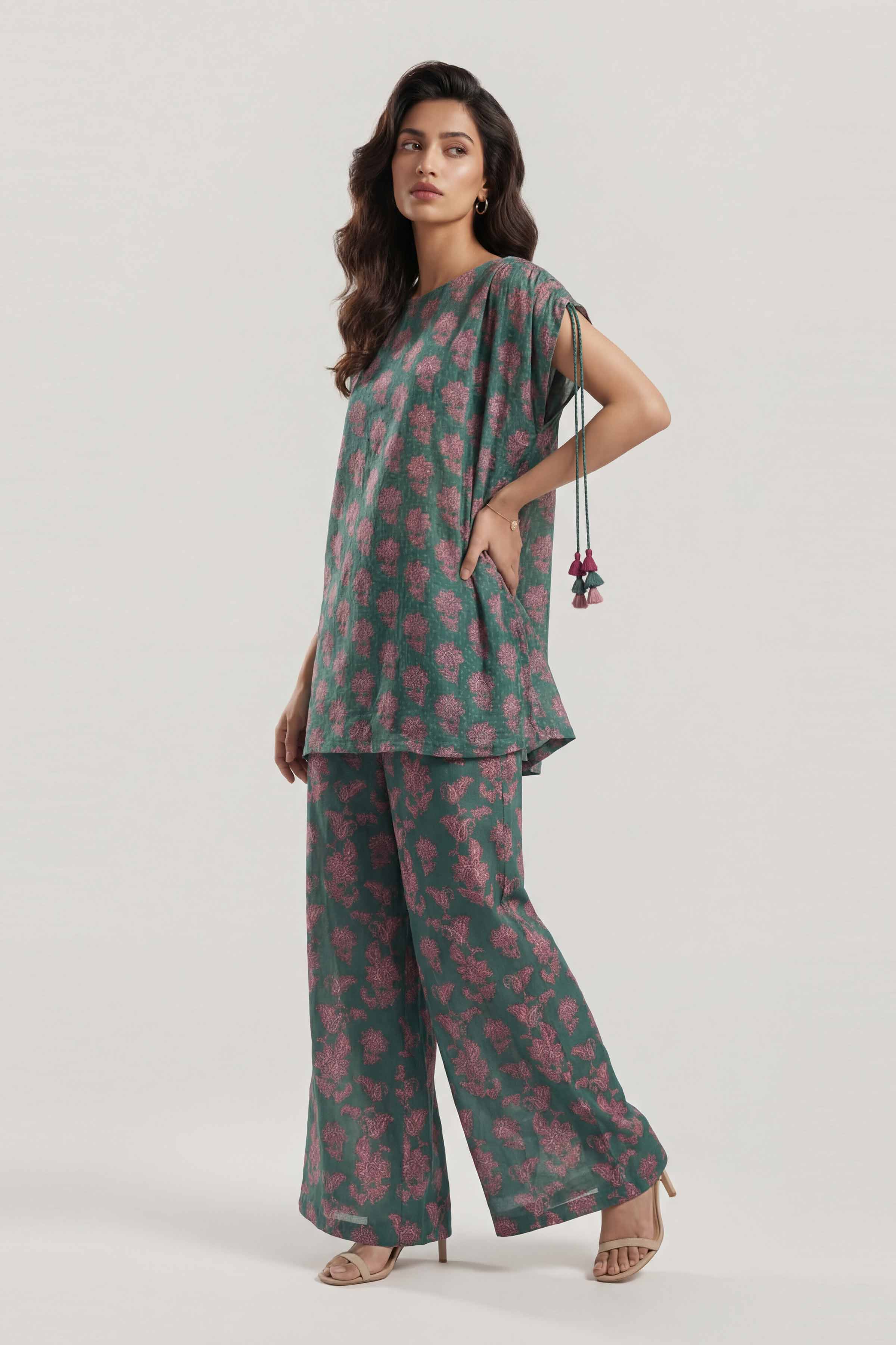 2 Piece - Printed Suit - 42601444 Green Lawn 2PC Printed Summer
