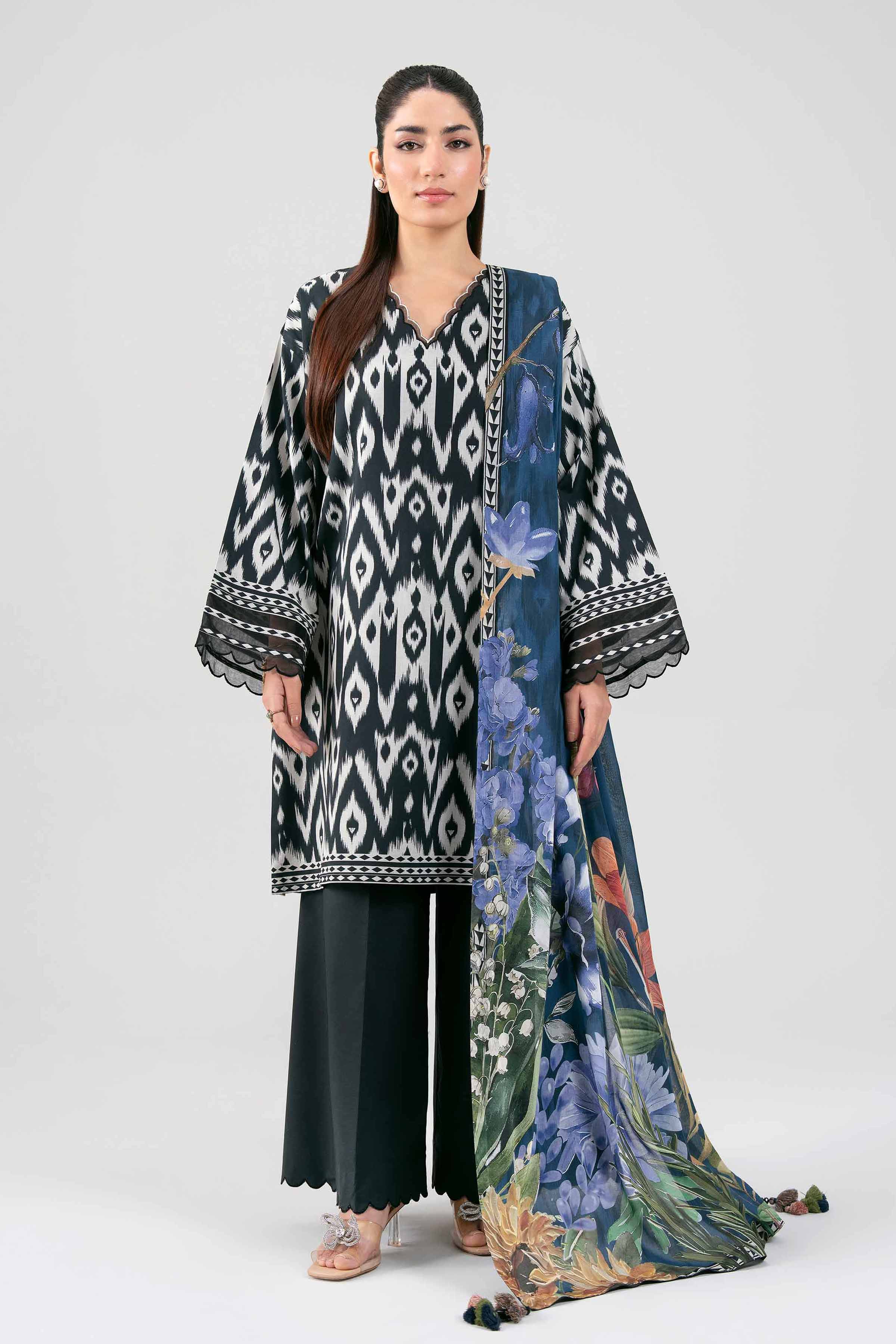 3 Piece - Digital Printed Suit - 42601471 Multi Lawn 3PC Printed Summer
