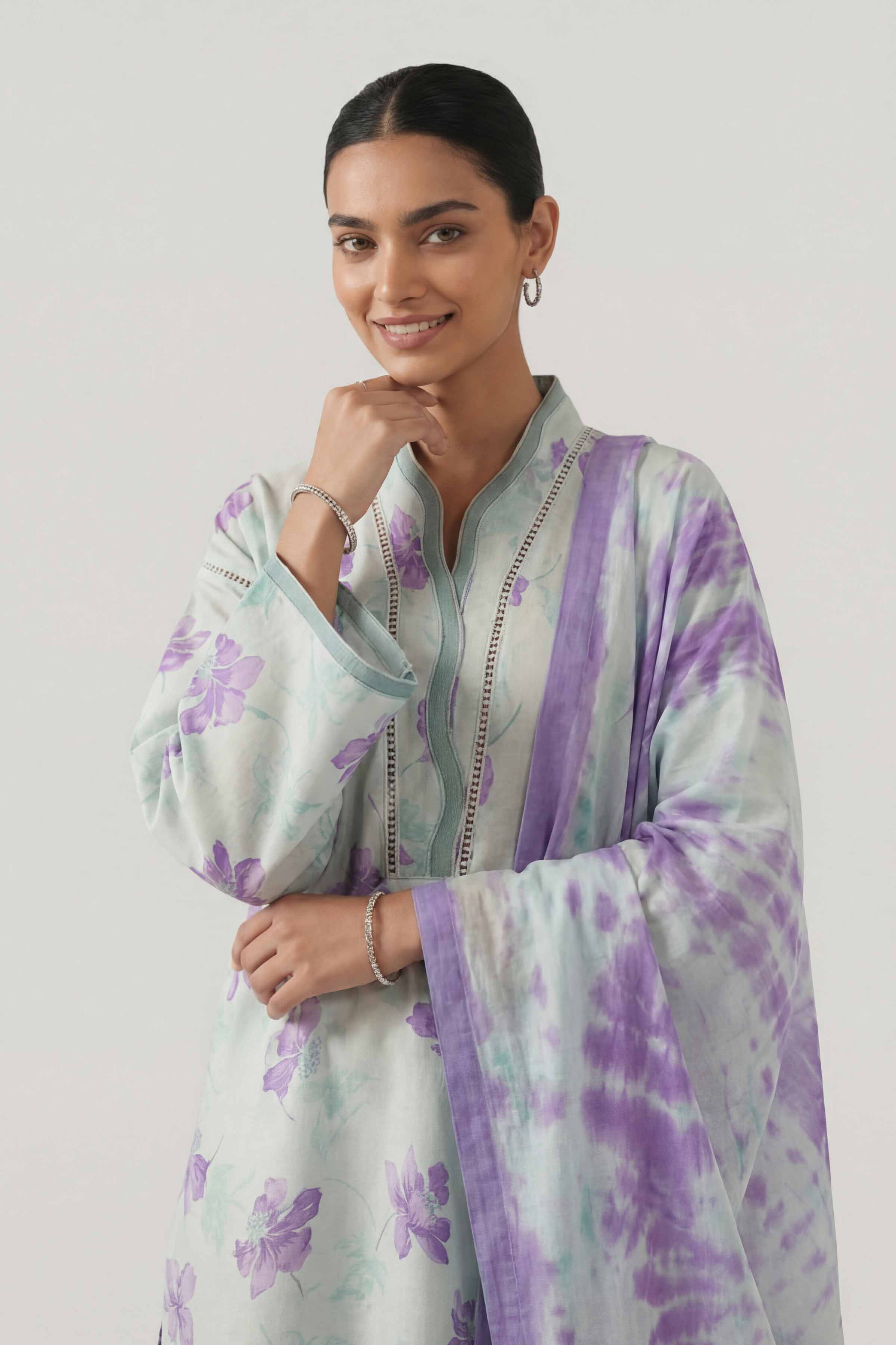 3 Piece - Digital Printed Suit - 42601475 Green Lawn 3PC Printed Summer