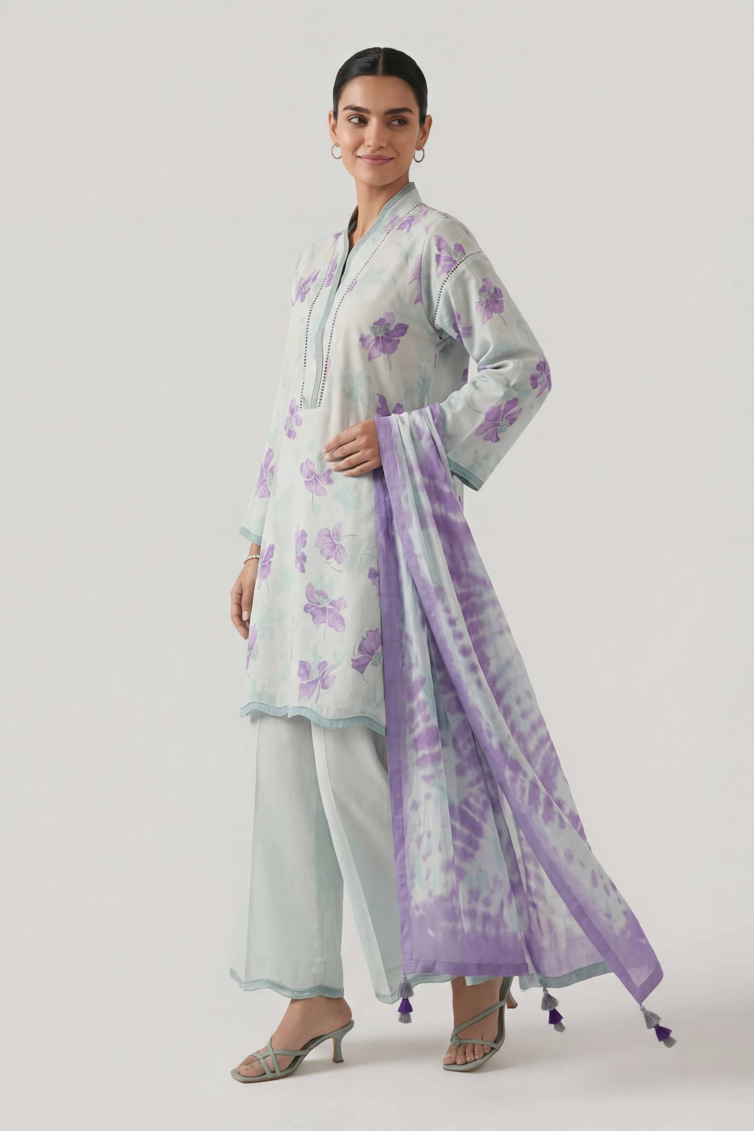 3 Piece - Digital Printed Suit - 42601475 Green Lawn 3PC Printed Summer