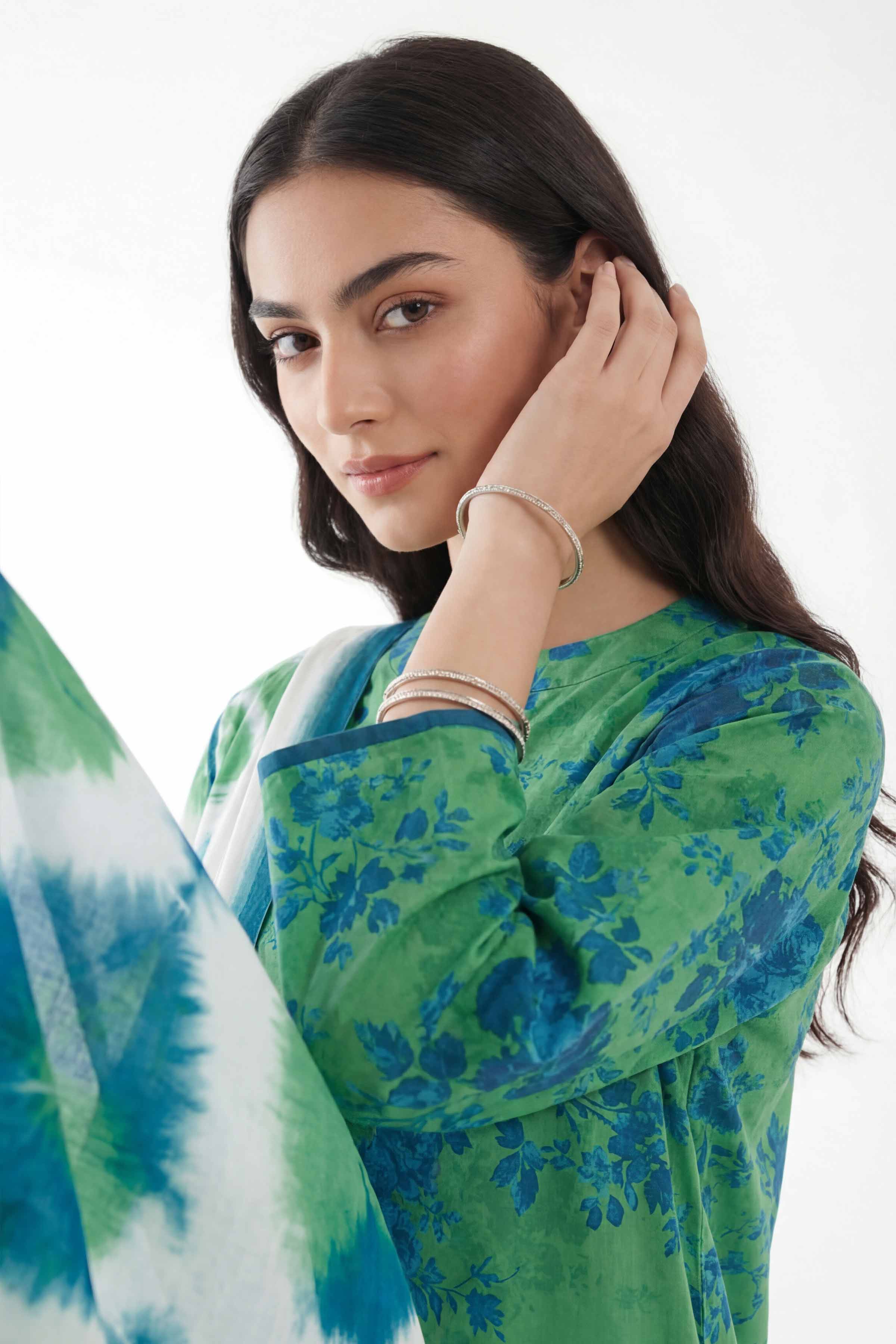 3 Piece - Digital Printed Suit - 42601479 Green Lawn 3PC Printed Summer