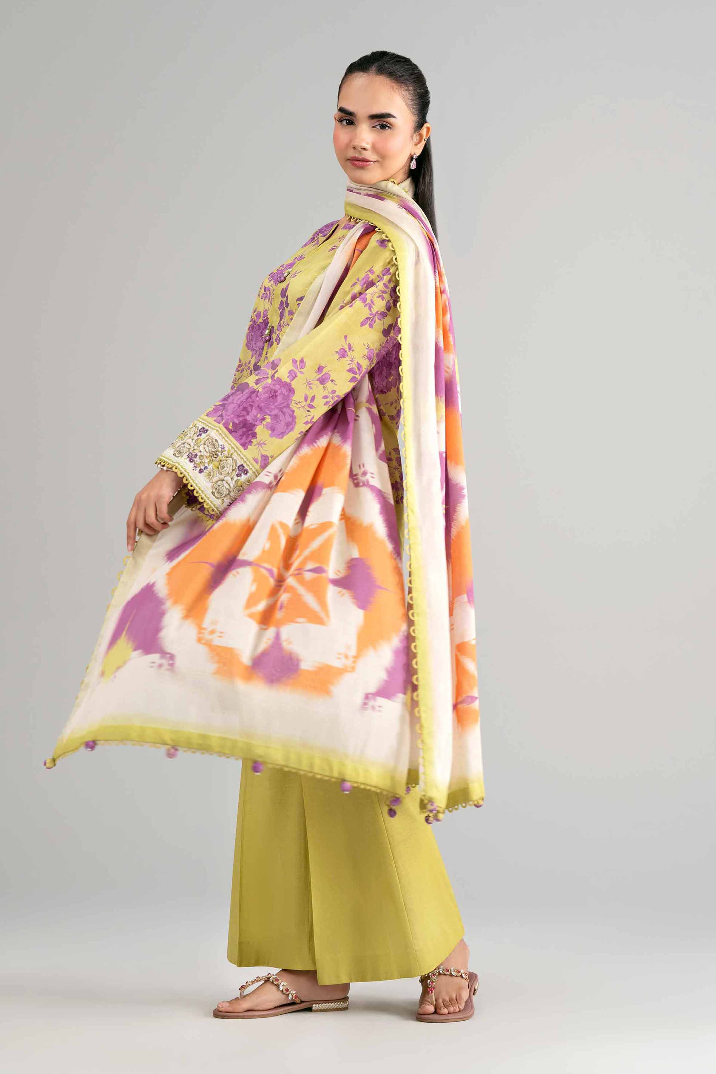 3 Piece - Digital Printed Suit - 42601482 Multi Lawn 3PC Printed Summer