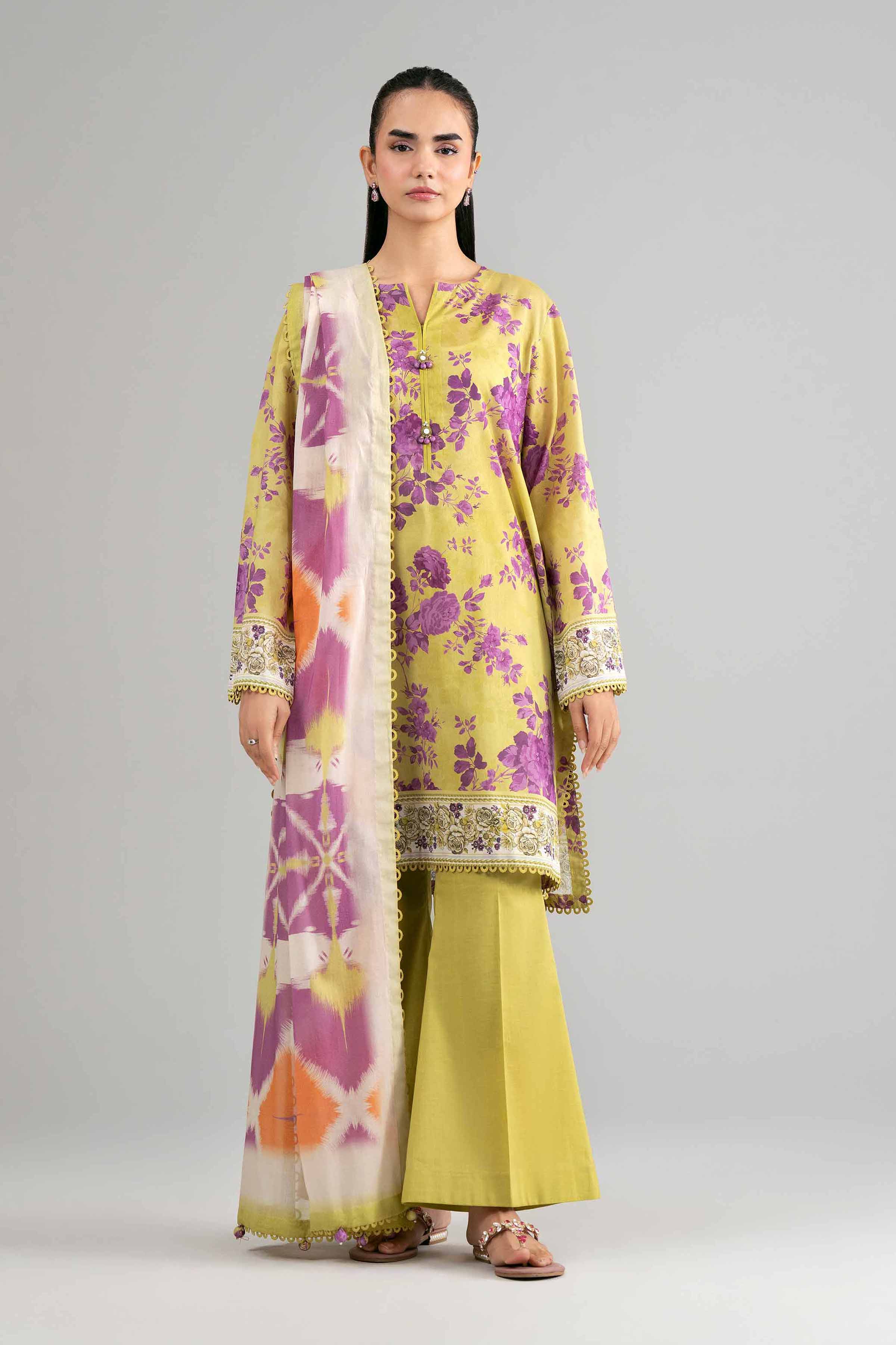 3 Piece - Digital Printed Suit - 42601482 Multi Lawn 3PC Printed Summer