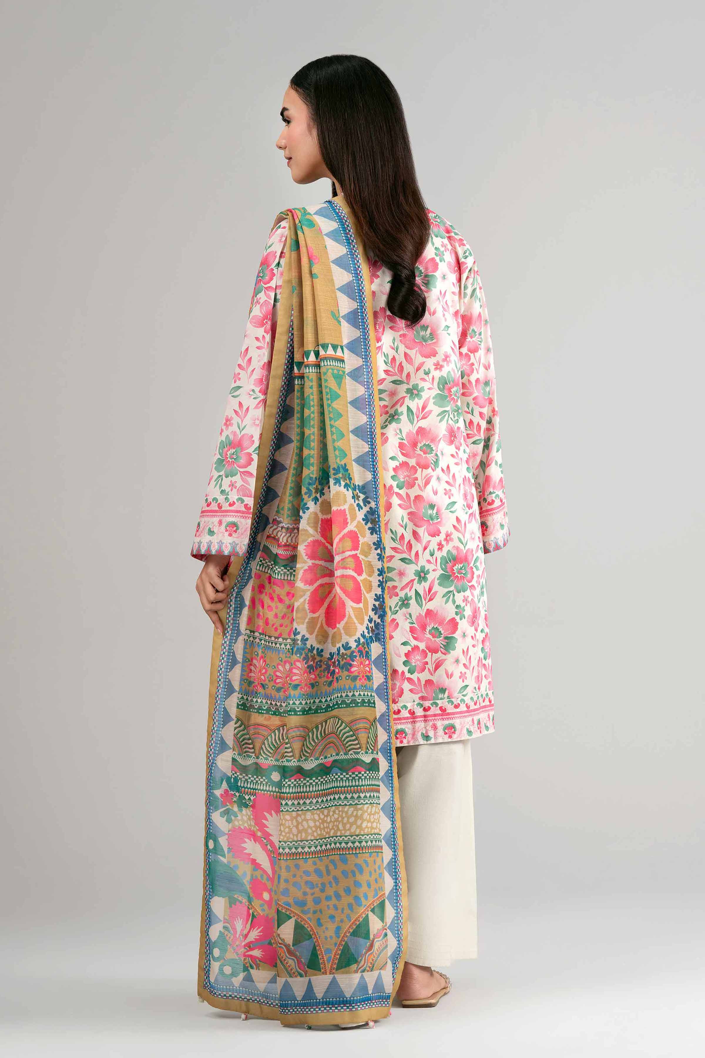 3 Piece - Digital Printed Suit - 42601489 Multi Lawn 3PC Printed Summer