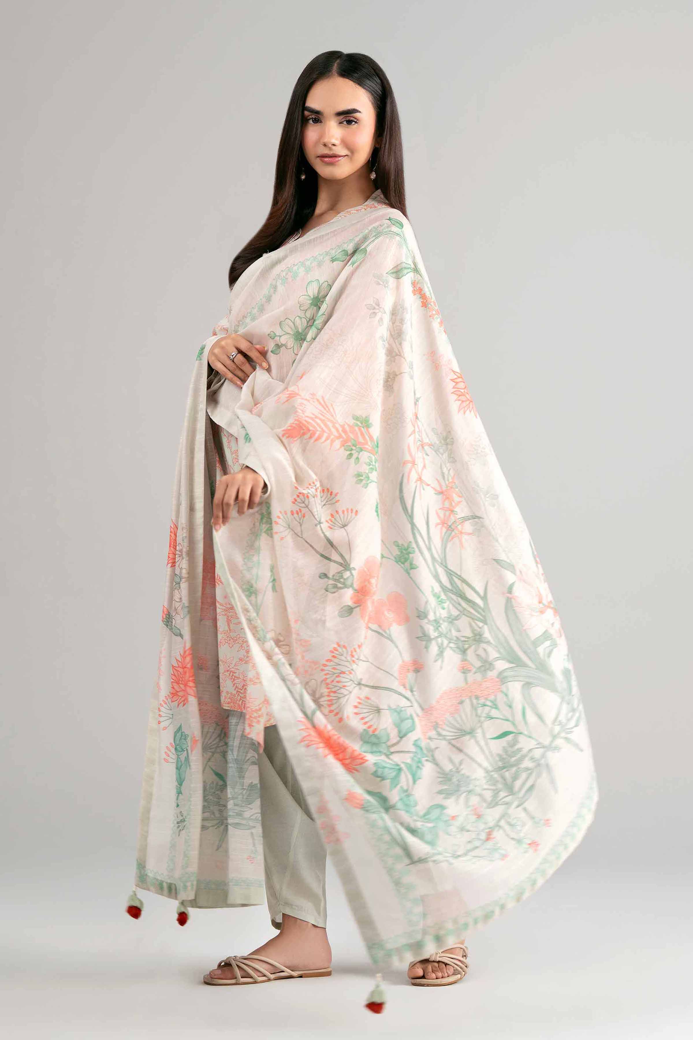 3 Piece - Digital Printed Suit - 42601496 Pink Lawn 3PC Printed Summer
